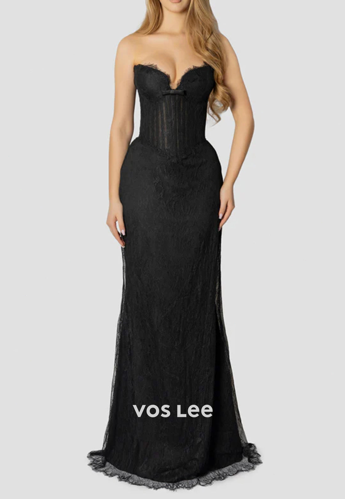 Sexy & Hot Sweetheart Appliques Lace Sheath Long Evening Dresses with Sweep Train