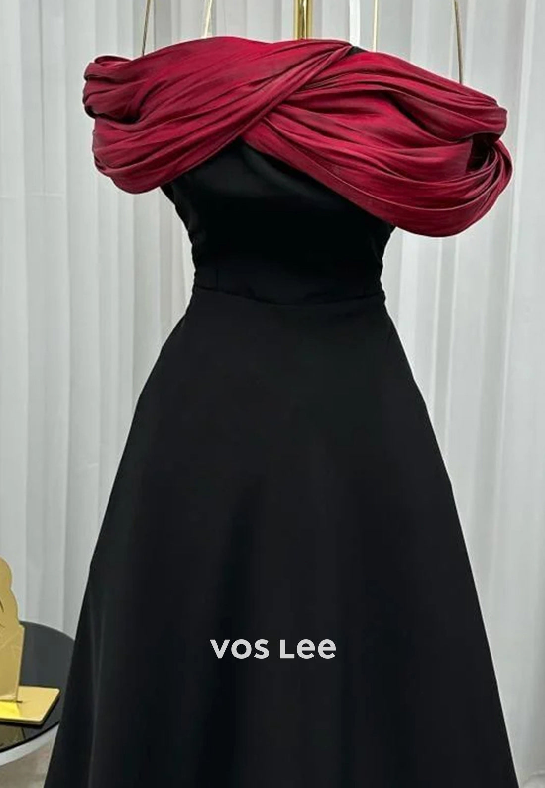 A-Line Criss-Cross Straps Pleated Off the Shoulder Evening Dresses Formal Dresses