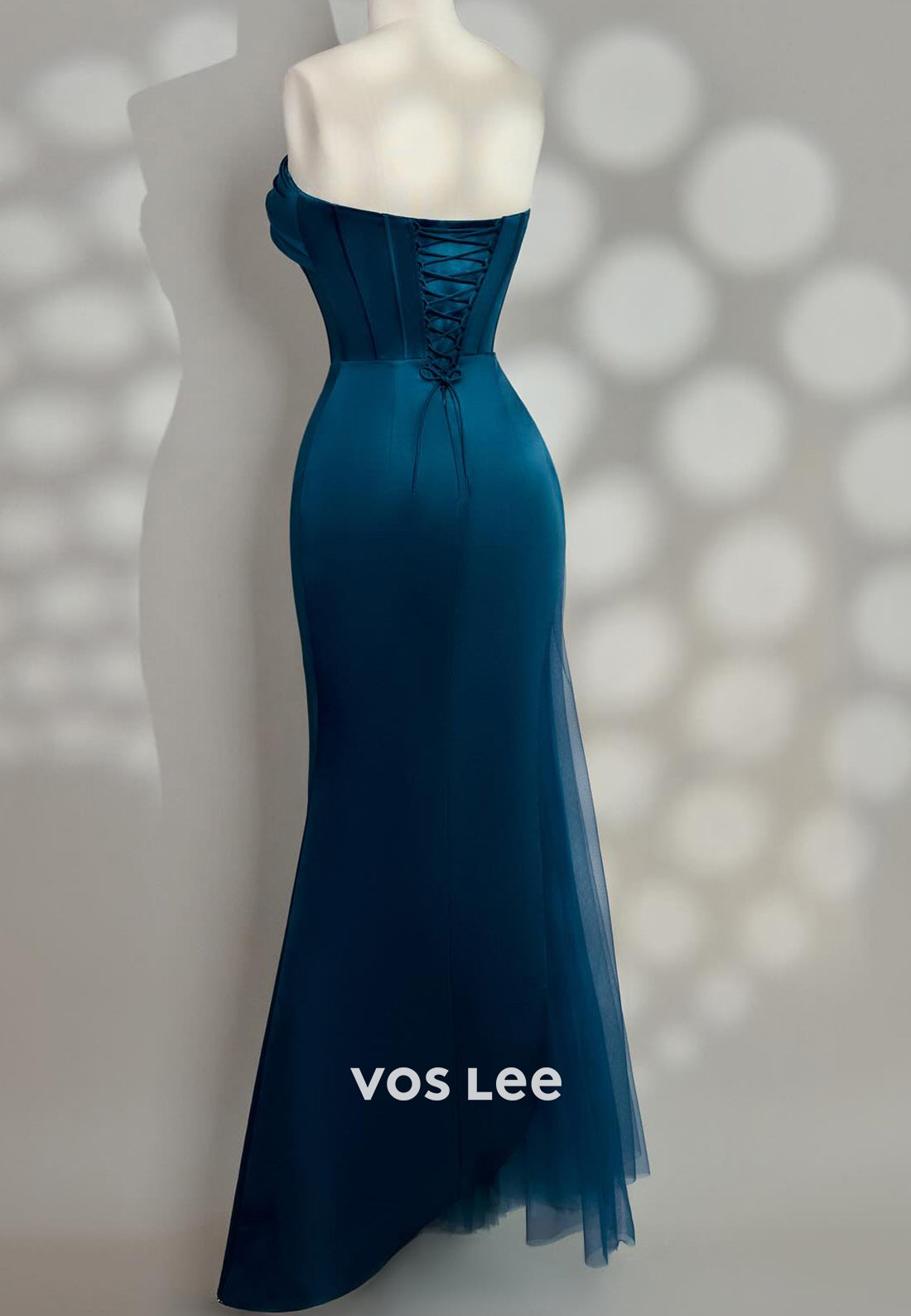 Chic & Modern Tube Top Rhinestone Pleated Mermaid Evening Dresses Formal Dresses