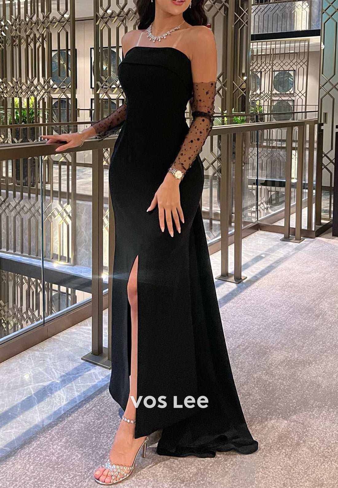 Sexy & Hot Strapless Floor-Length Mermaid Evening Dresses with High Split