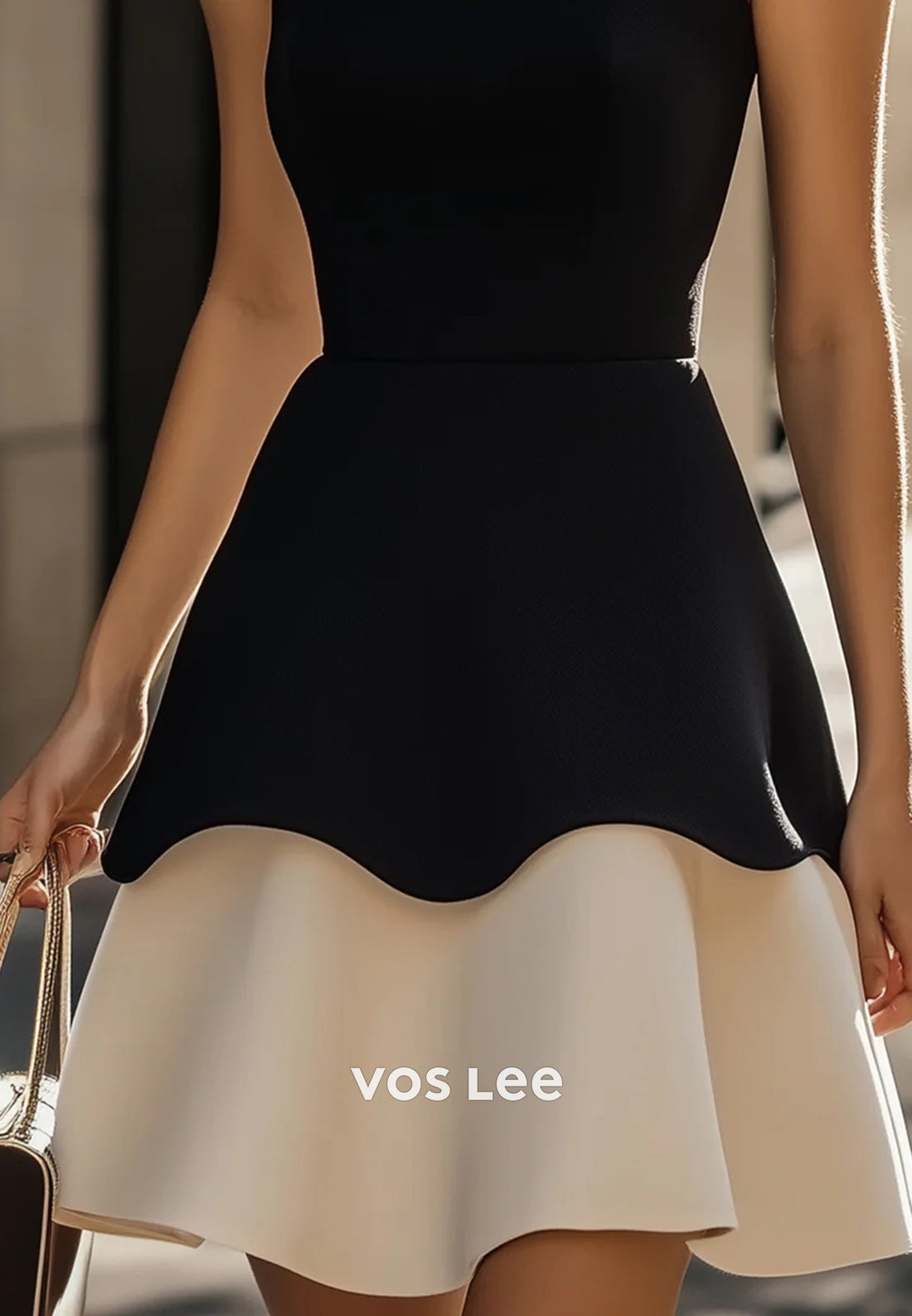 Mini & Short A-Line Scoop Pleated Wedding Guest Dresses Party Dresses with Tiered