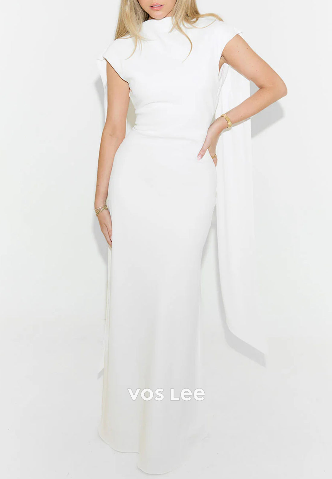 Sexy and Sleek Backless Scoop Floor-Length Pleated Mermaid Evening Dresses