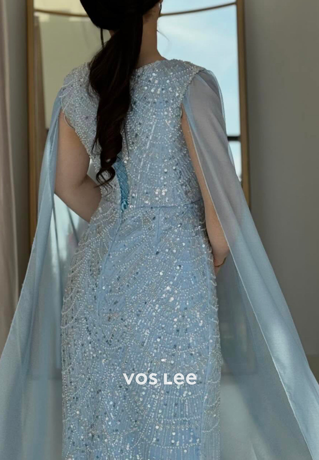 Empire Waist Bateau Neck Floor-Length Simple Mermaid Evening Dresses Formal Dresses