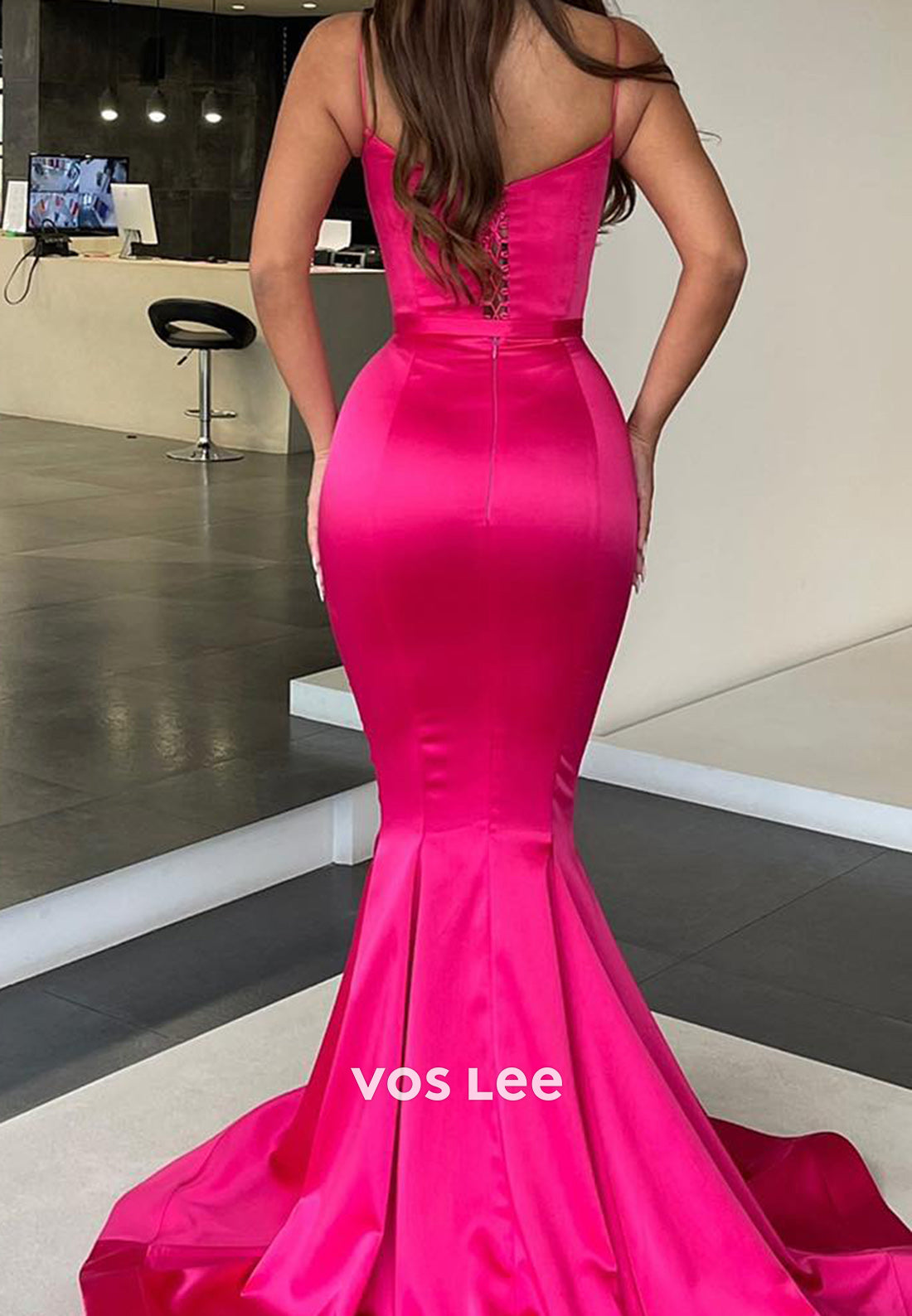 Sexy and Sleek Spaghetti Straps Sweetheart Mermaid Evening Dresses with Train