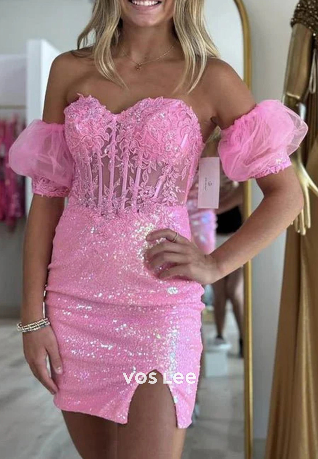 Short Sleeve Strapless Sweetheart Mermaid Appliques Lace Homecoming Dresses