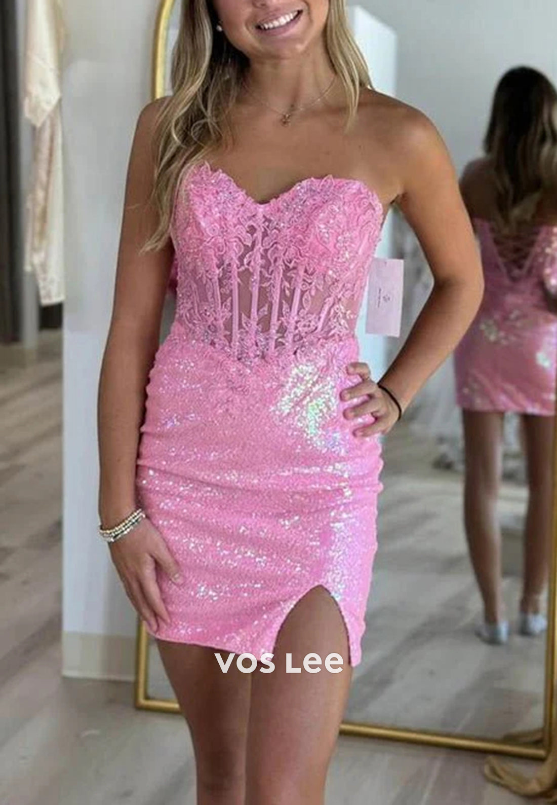 Short Sleeve Strapless Sweetheart Mermaid Appliques Lace Homecoming Dresses