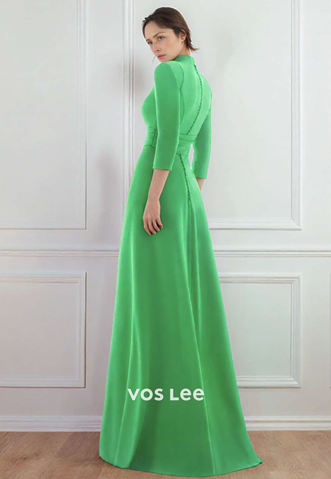 3/4 Sleeve Queen Anne Semi Formal Mother of the Bride Pantsuit Dresses
