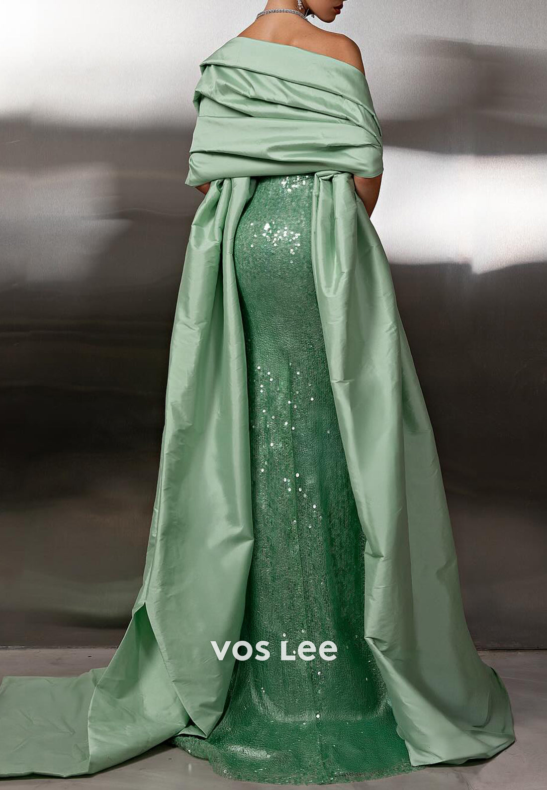 Fully Sequined Strapless Floor-Length Pleated Mermaid Prom Dresses