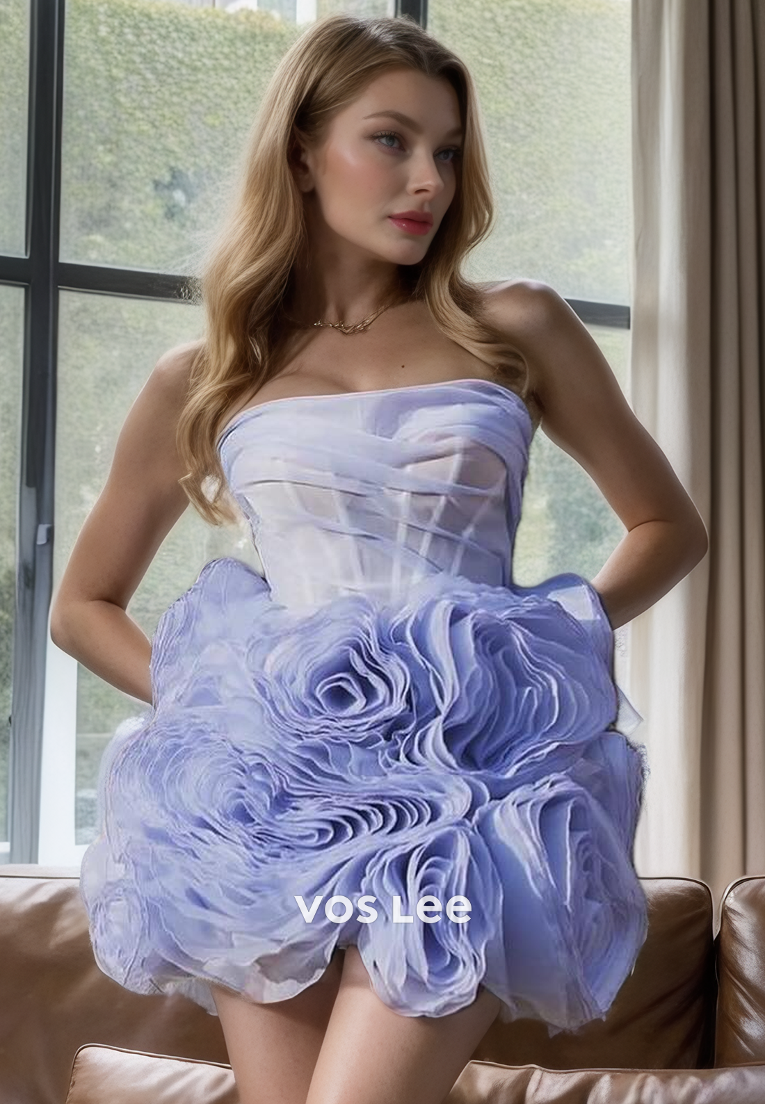 Lavender Strapless Pleated Sleeveless Pretty Mini Lace Up Homecoming Dresses