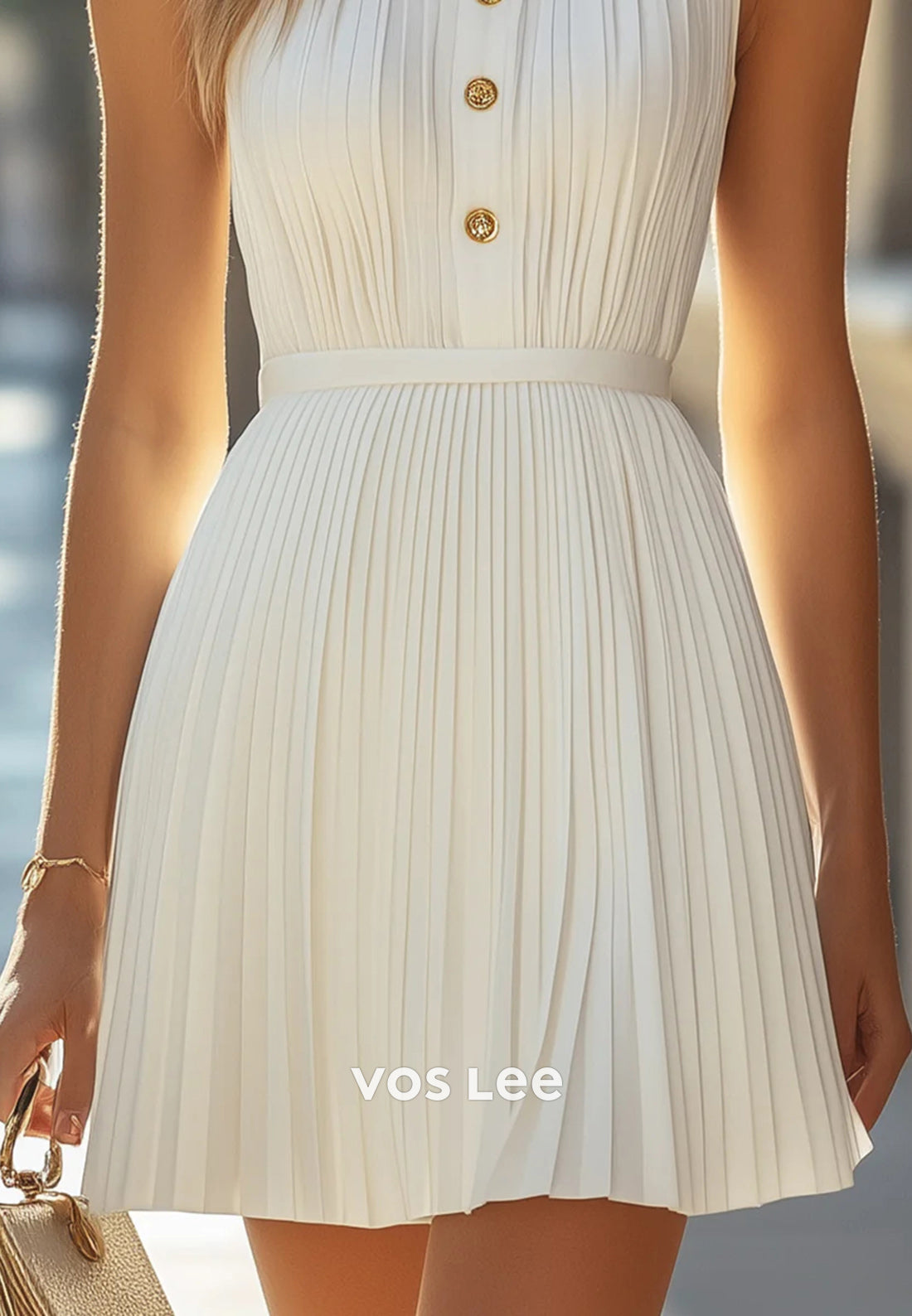 Short & Mini A-Line Scoop Pleated Classic Party Dresses Wedding Guest Dresses