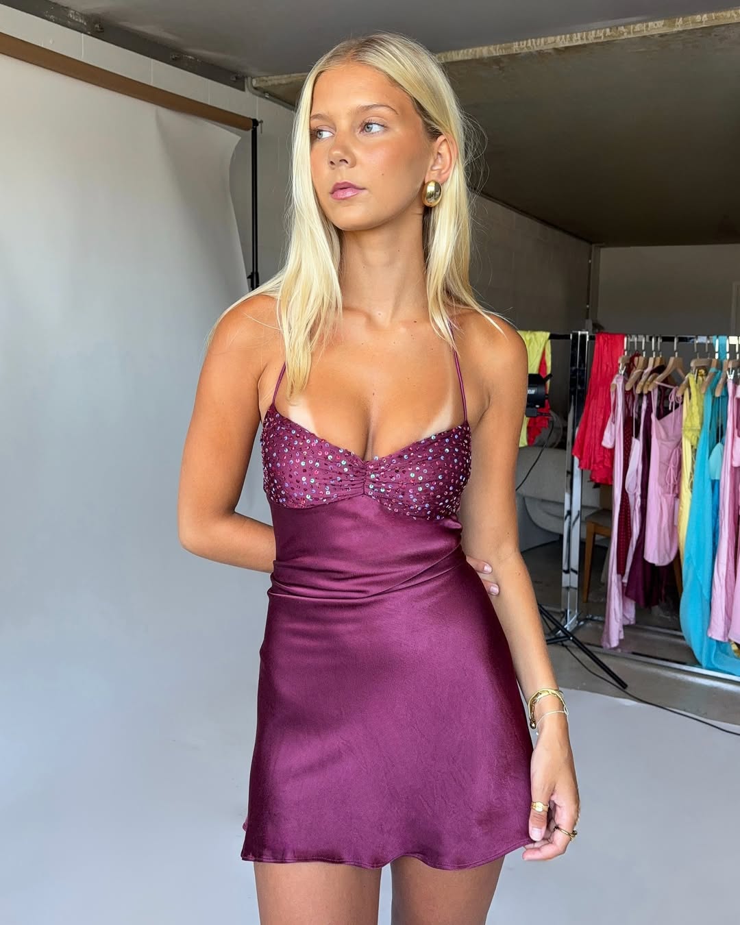 Cute Sheath Spaghetti Straps Purple Short Homecoming Dress with Beadin VOS LEE Cute Sheath Spaghetti Straps Purple Short Homecoming Dress with Beadin VOS LEE