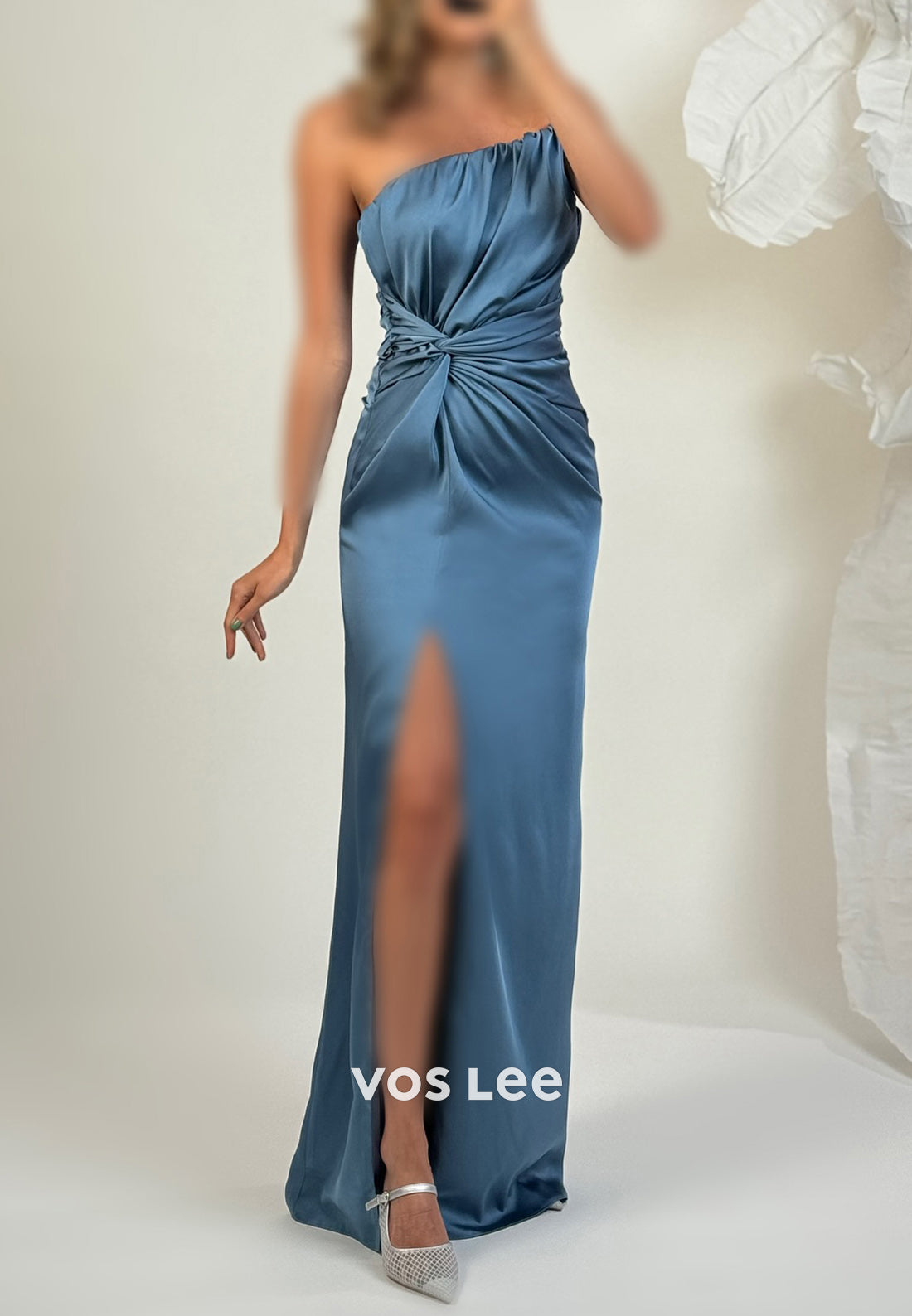 Classic & Timeless Strapless Floor-Length Pleated Mermaid Evening Dresses with High Split
