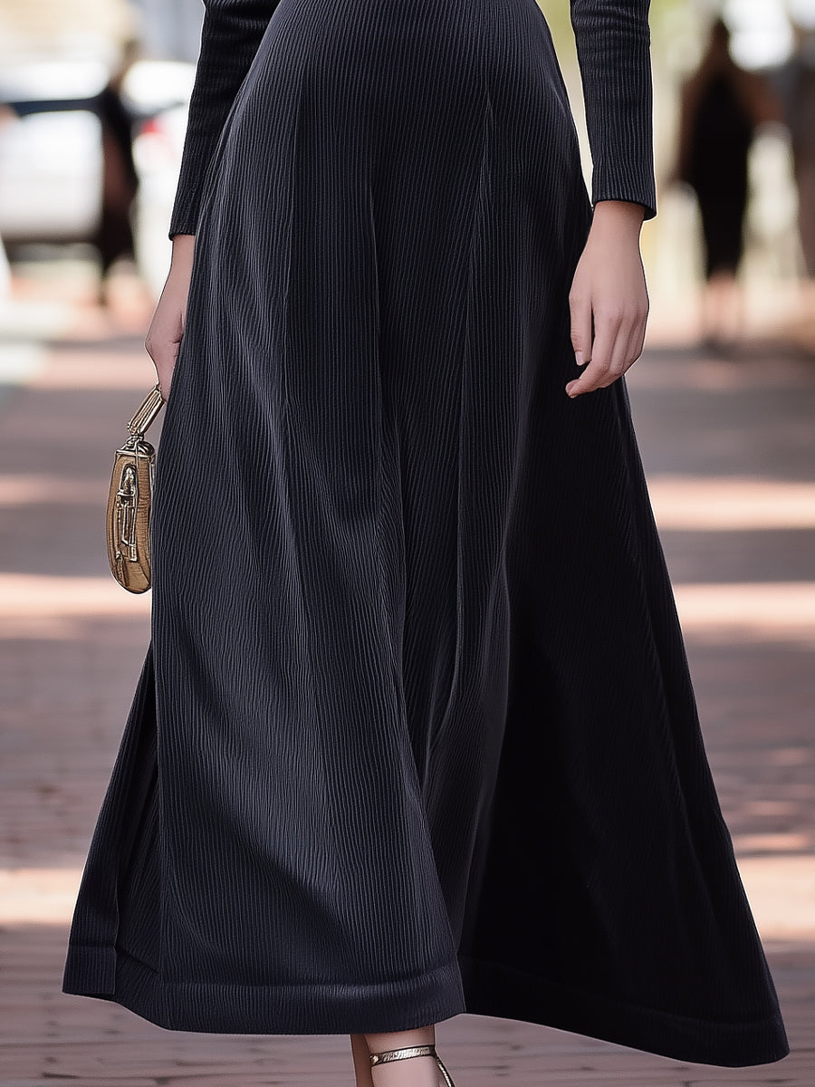 Sophisticated Dark Gray Maxi Dress