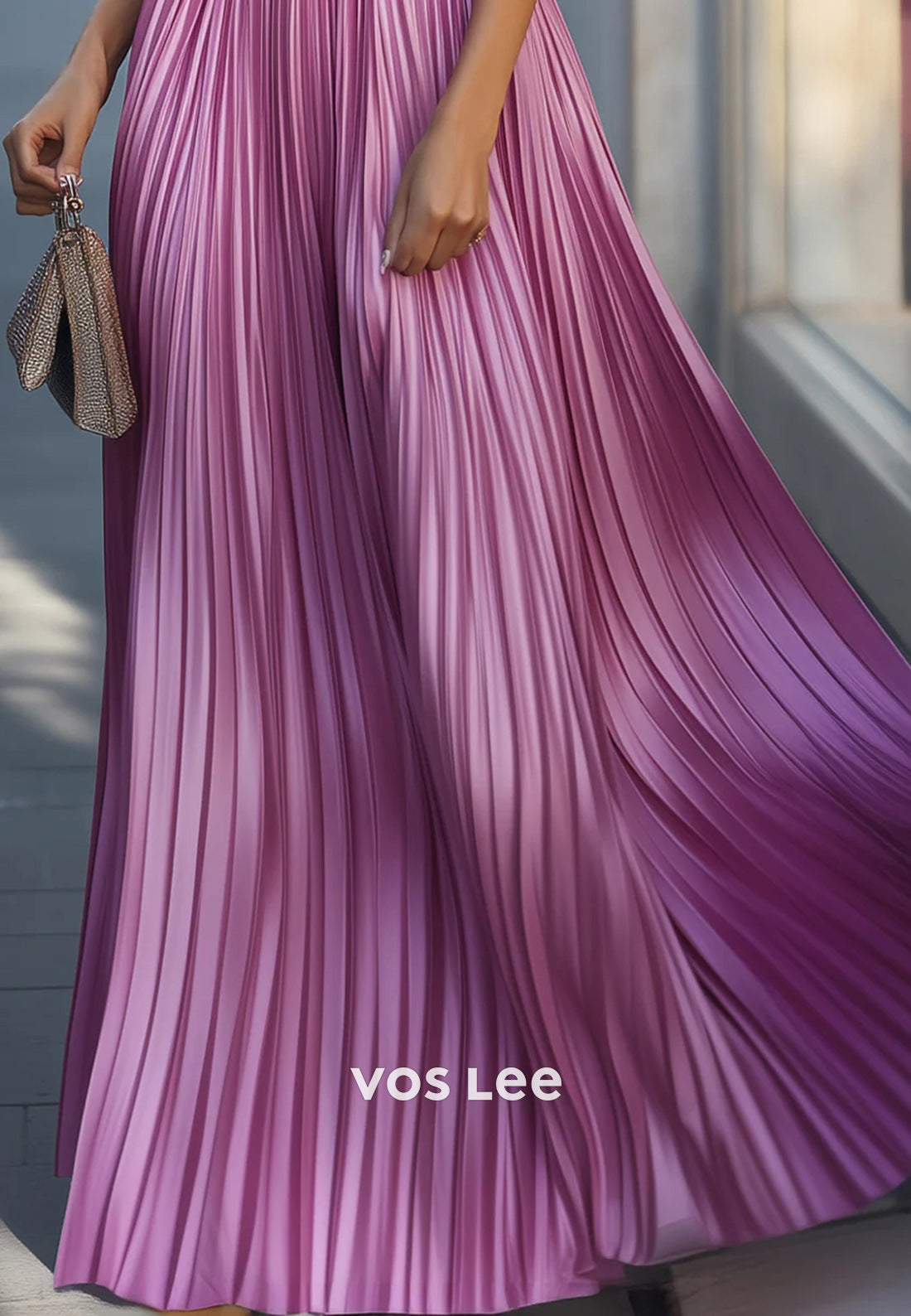 Gorgeous & Charming A-Line Halter Floor-Length Pleated Wedding Guest Dresses