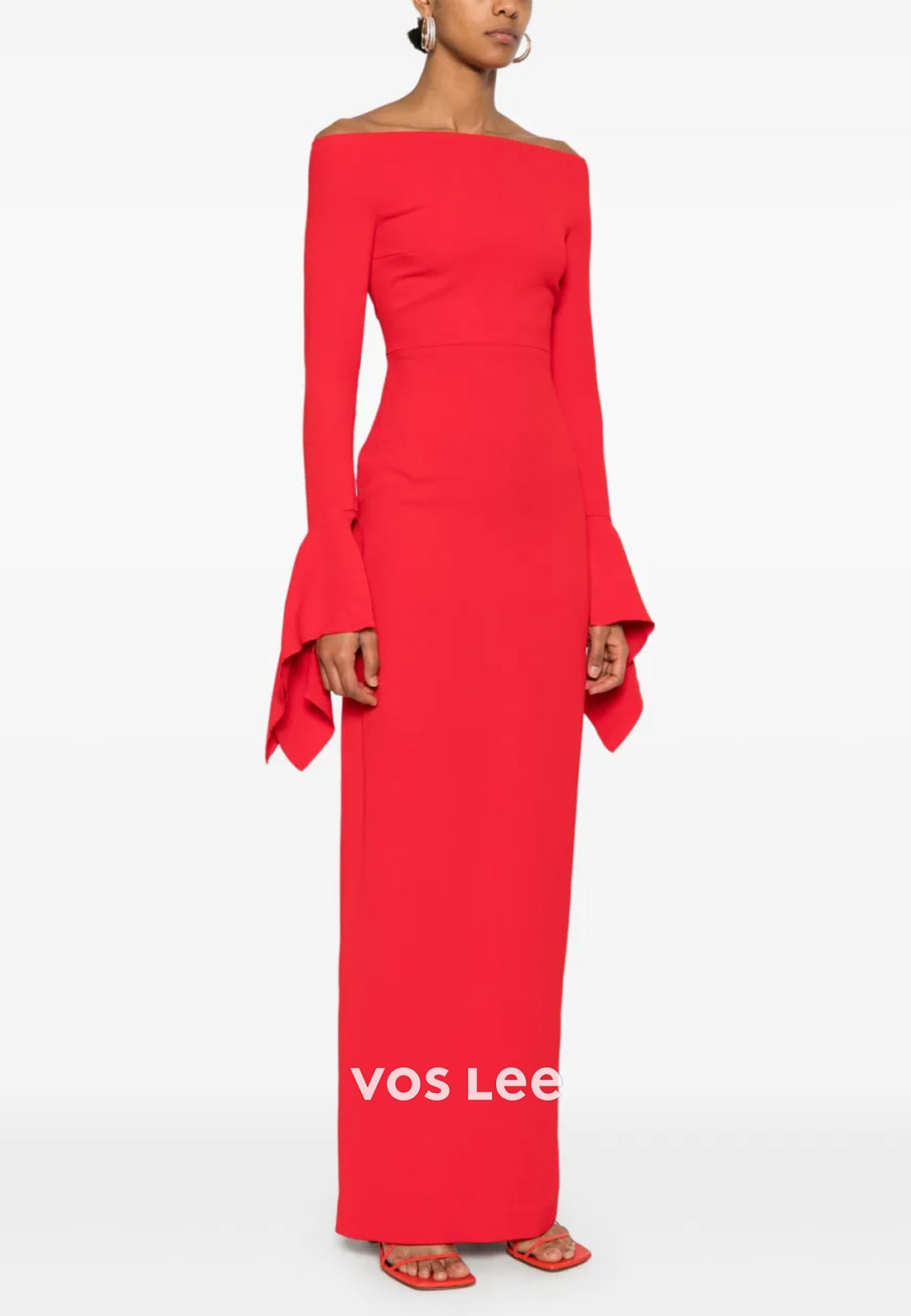 Sexy and Sleek Long Sleeve Off the Shoulder Ankle-Length Sheath Evening Dresses