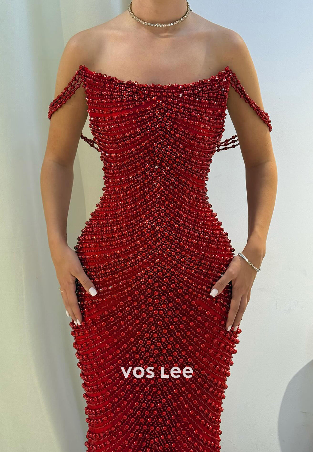Sexy and Sleek Scoop Beading Floor-Length Mermaid Prom Dresses