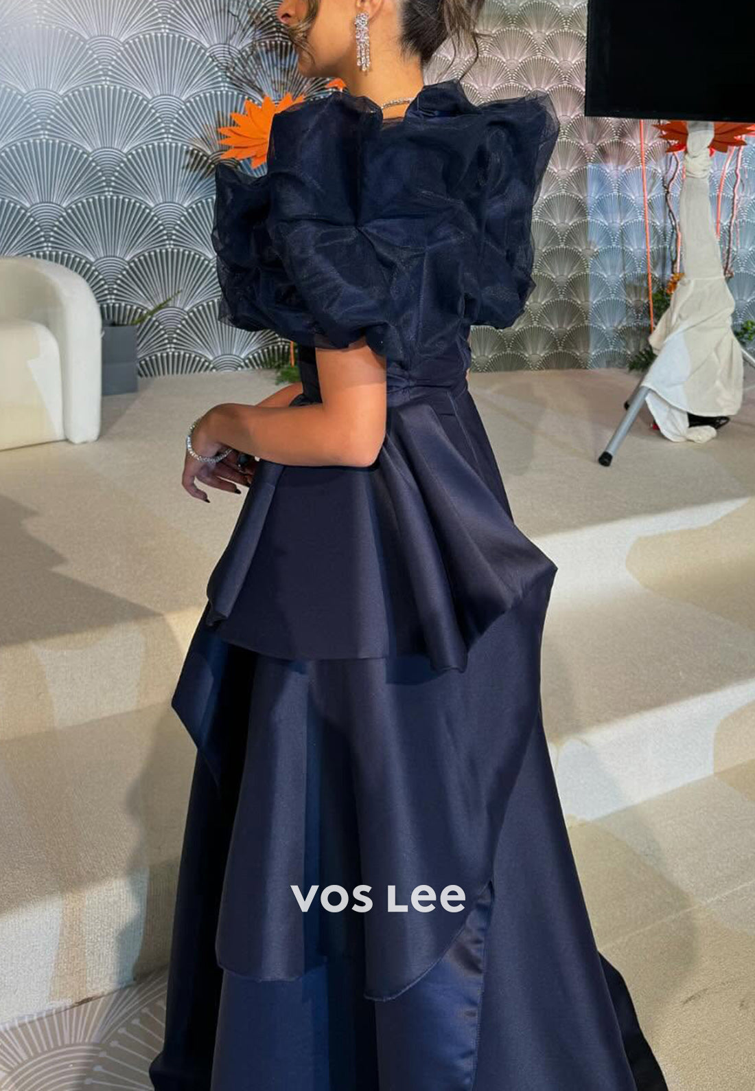 Empire Waist A-Line Off the Shoulder Bowknot Pleated Floor-Length Evening Dresses
