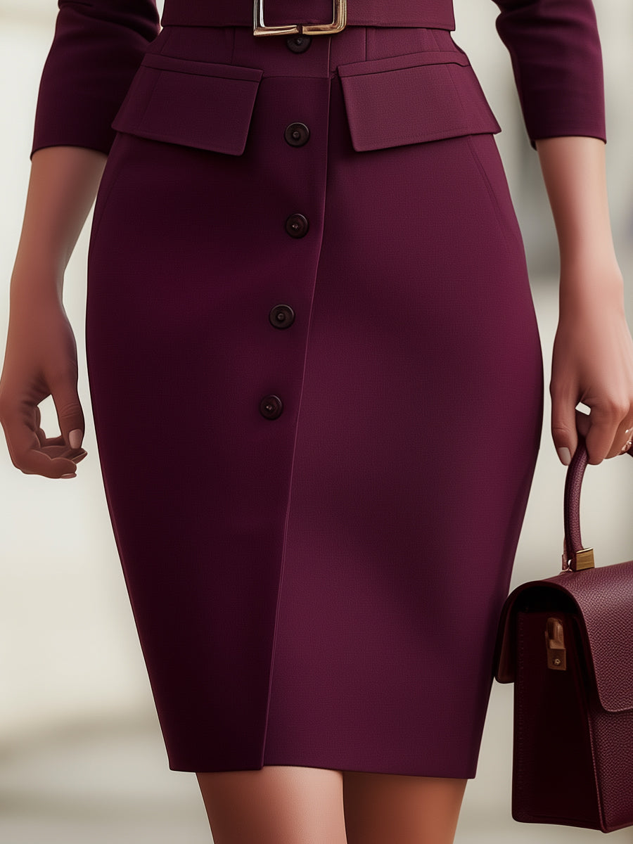 Tailored Blazer-Inspired Dress With Waist Belt