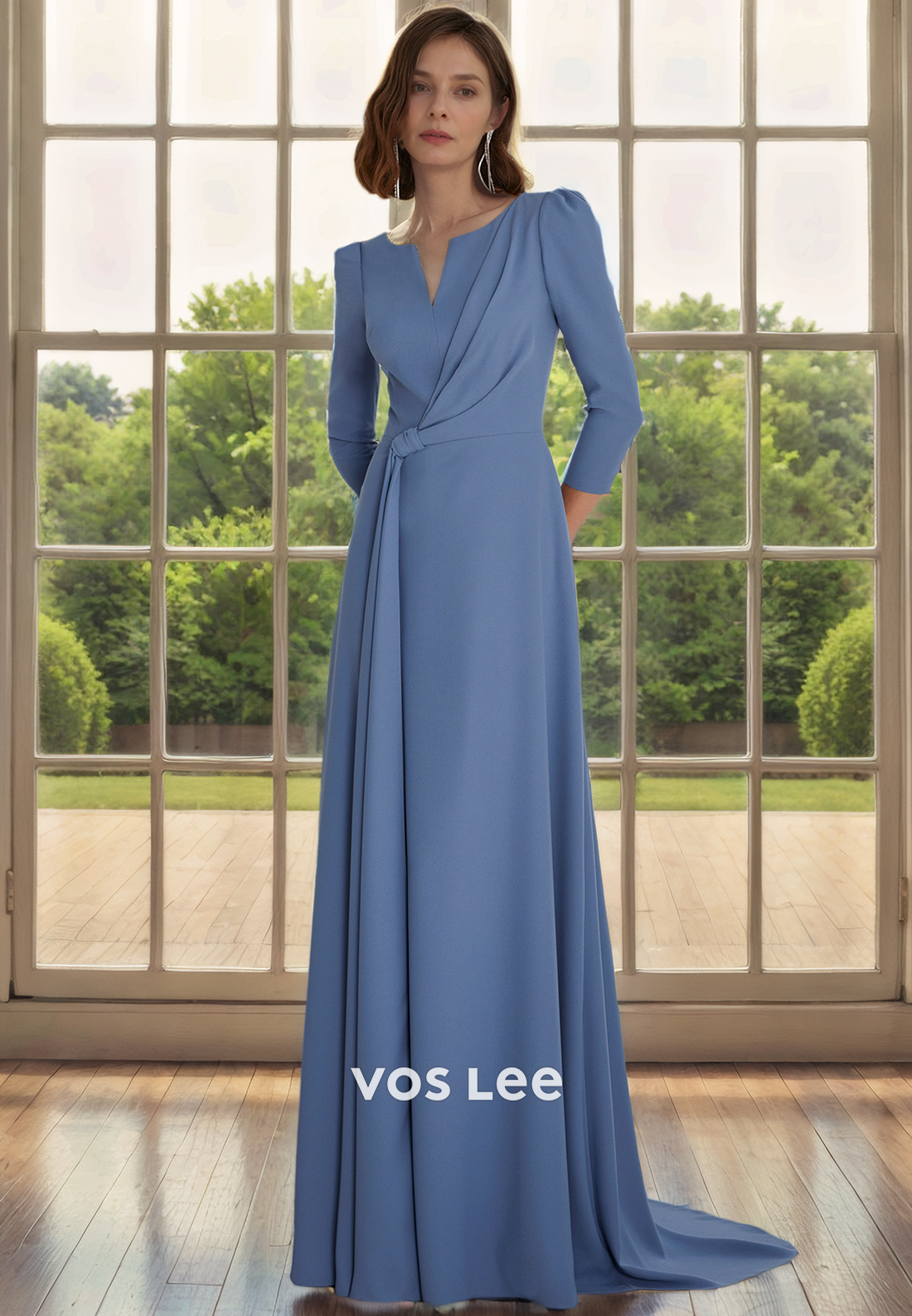 A-Line Scoop Court Train Mother of the Bride Dress