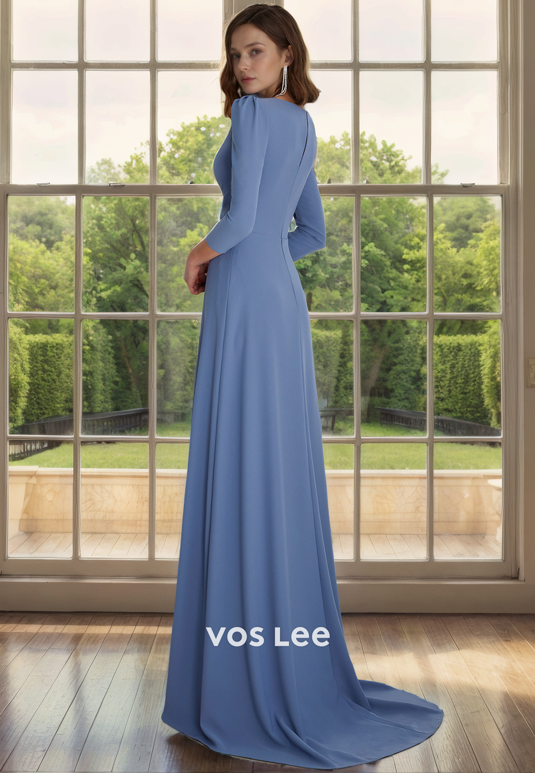 A-Line Scoop Court Train Mother of the Bride Dress