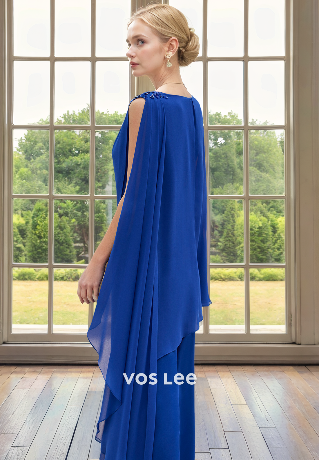 Jumpsuits/Rompers Bateau Sleeveless Ruched Long Satin Mother of the Formal Dress