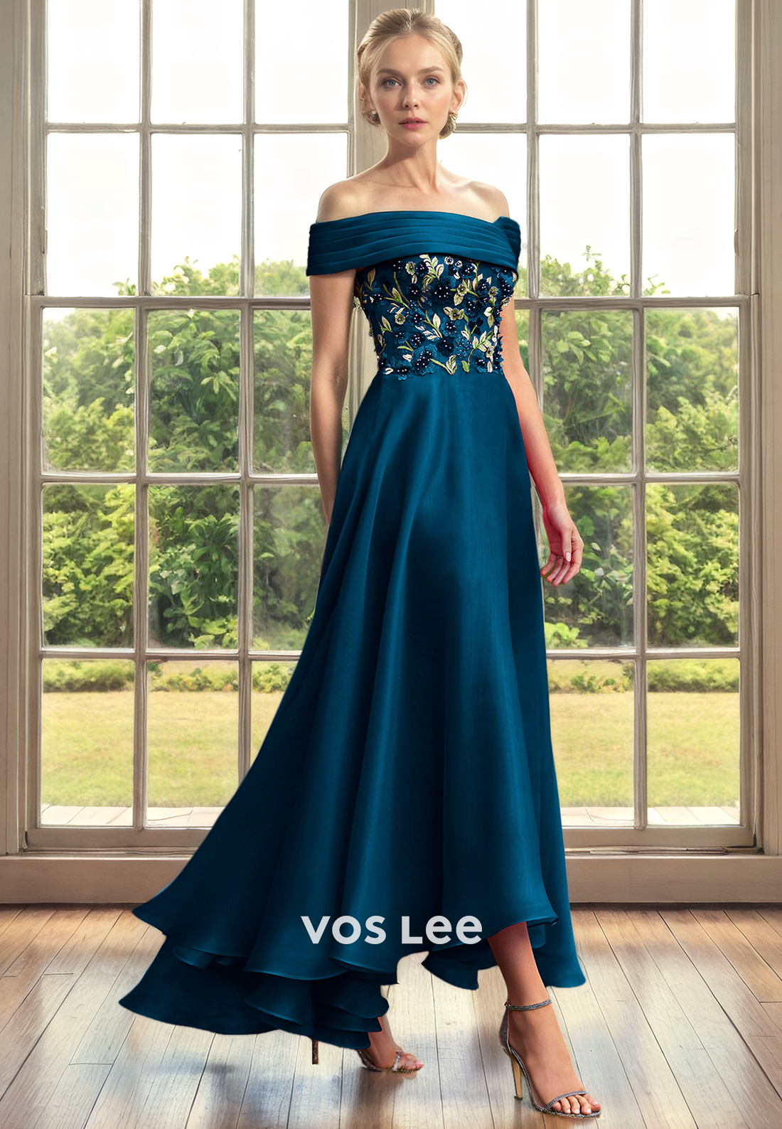A-Line Off-Shoulder Appliqued Ankle Length Mother of the Bride Dresses Charming Lady A-Line Off-Shoulder Appliqued Ankle Length Mother of the Bride Dresses Charming Lady