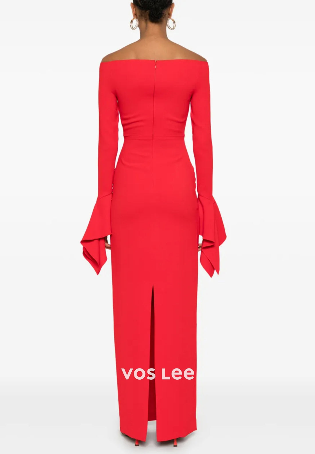 Sexy and Sleek Long Sleeve Off the Shoulder Ankle-Length Sheath Evening Dresses