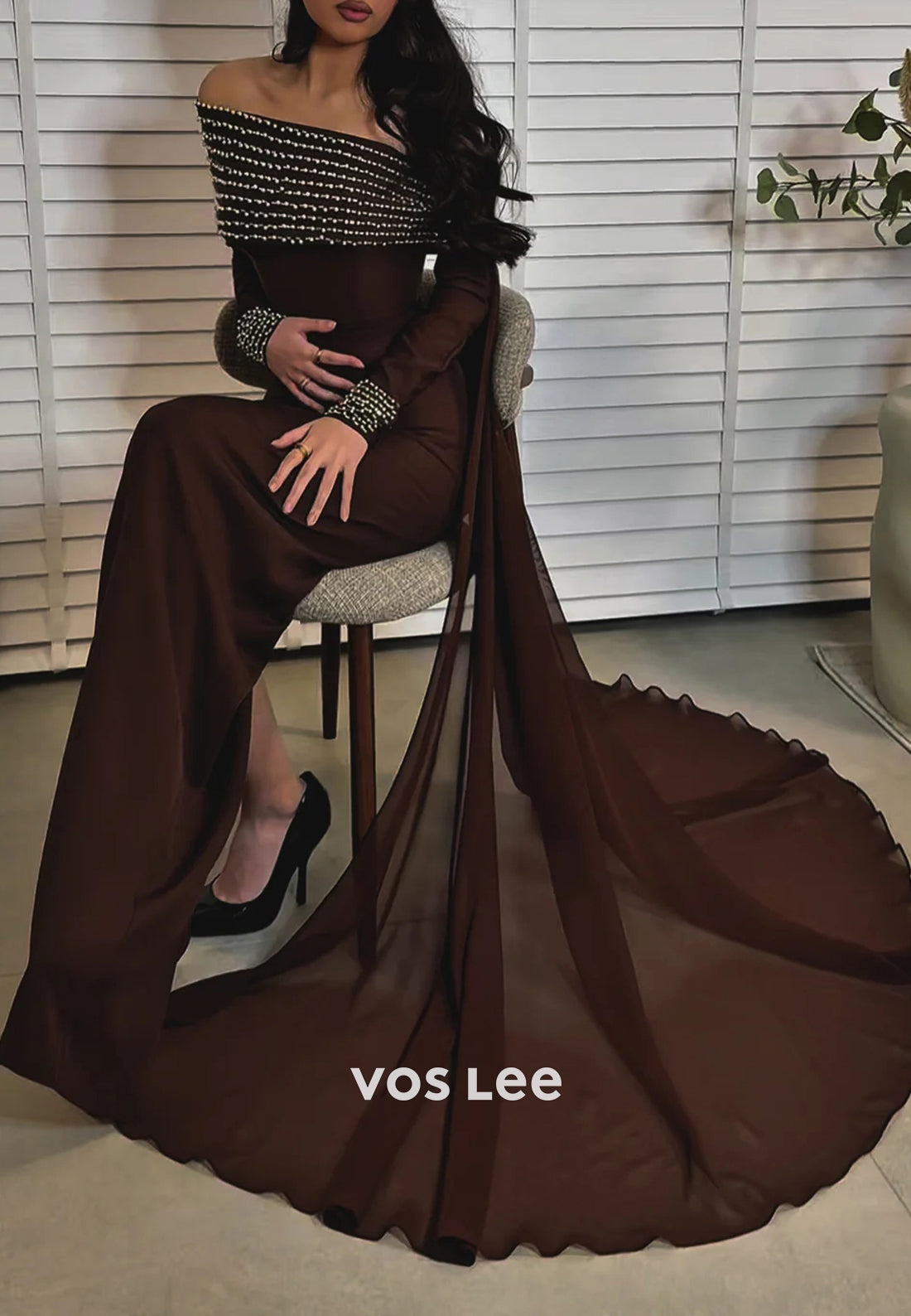 Classic & Timeless Long Sleeve One Shoulder Floor-Length Mermaid Evening Dresses