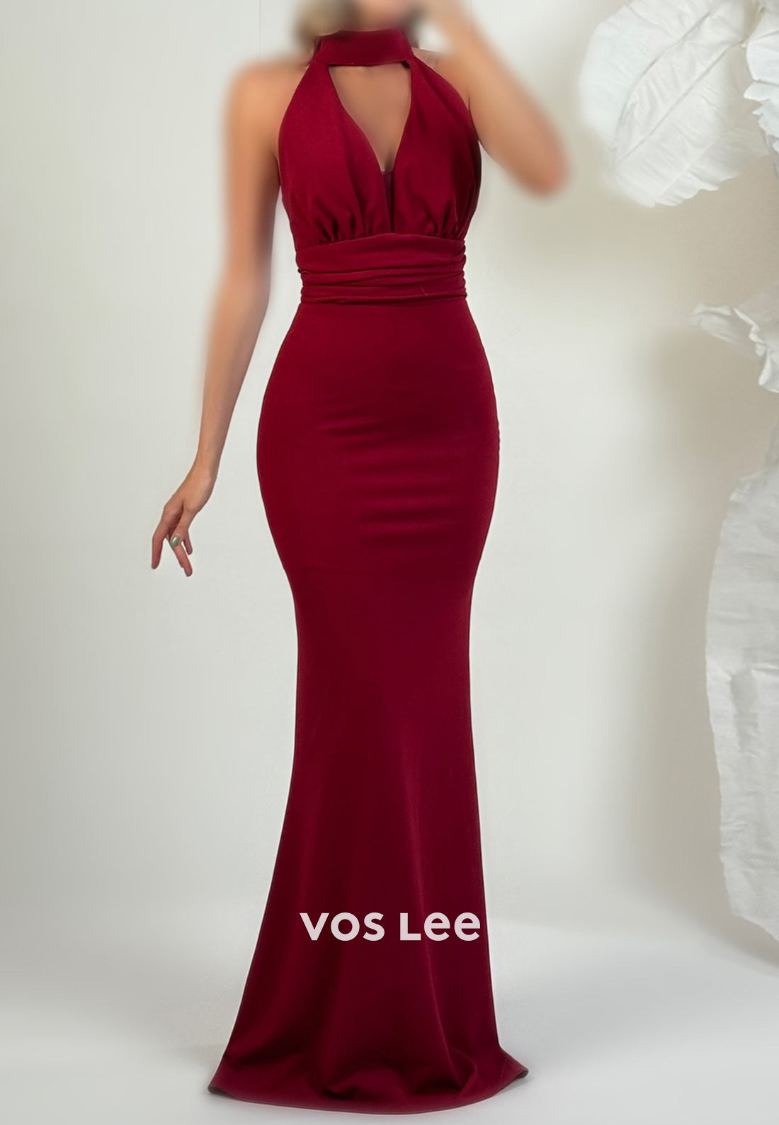 Gorgeous & Charming Halter Floor-Length Pleated Mermaid Evening Dresses Party Dresses