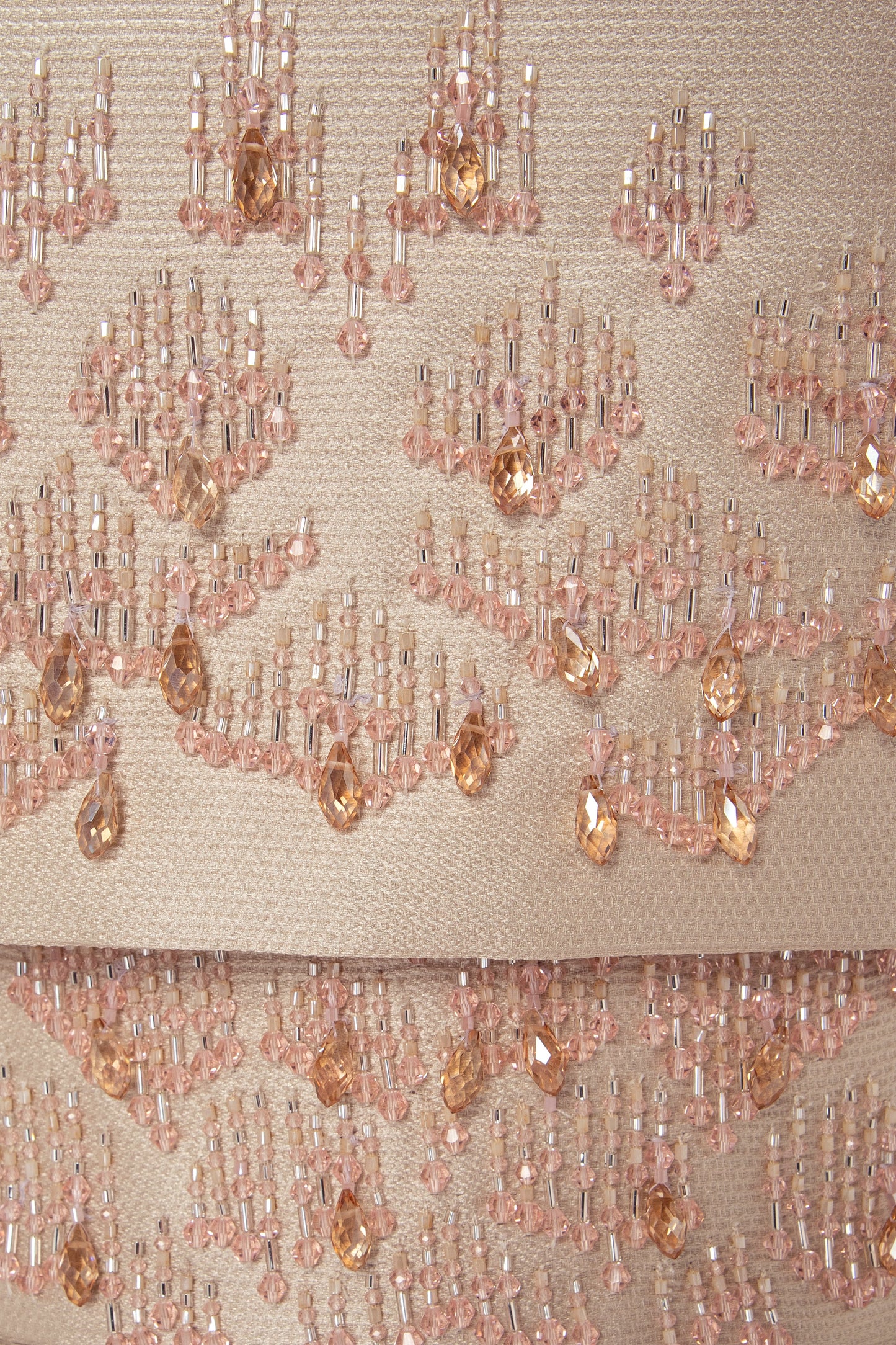 Sculpted Beaded Tulip-Shaped Gown Paired With Crop-Top