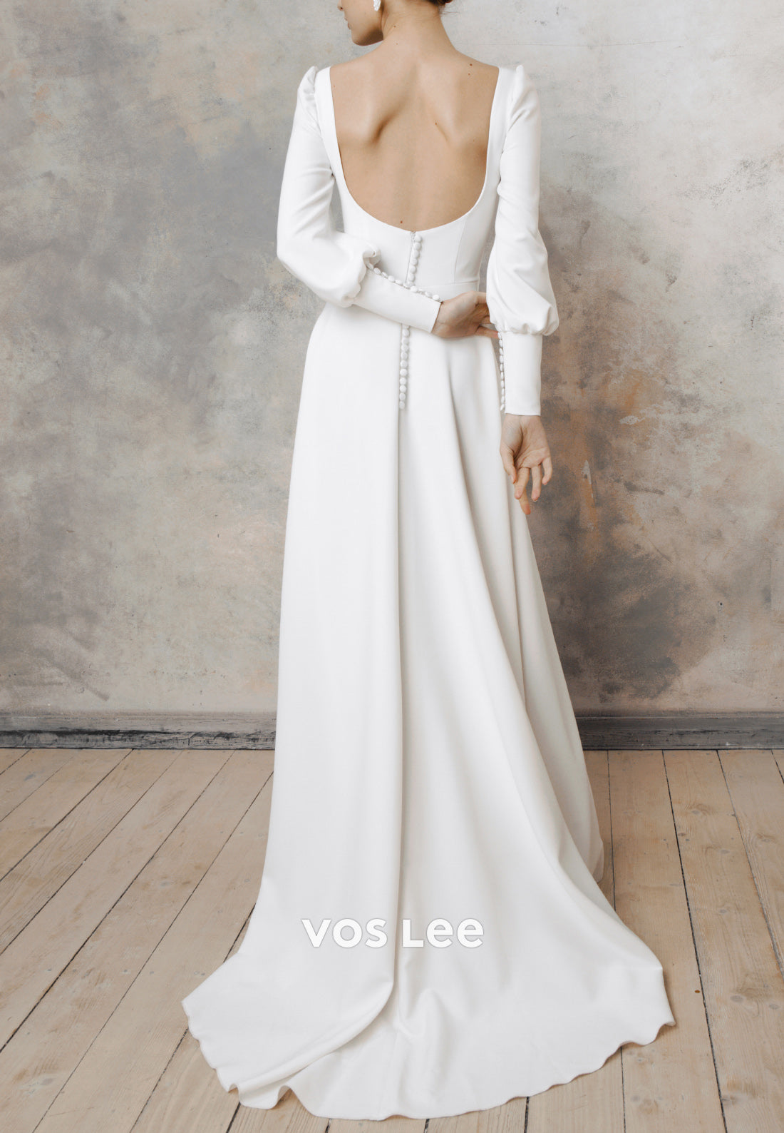 Gorgeous & Charming A-Line Long Sleeve Square Floor-Length Beach Wedding Dresses