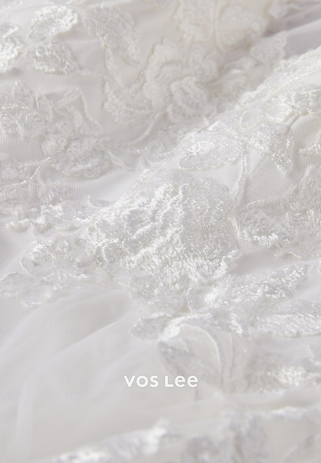 A-Line Illusion Neck Appliques Lace Beach Pleated Wedding Dresses with Sweep Train