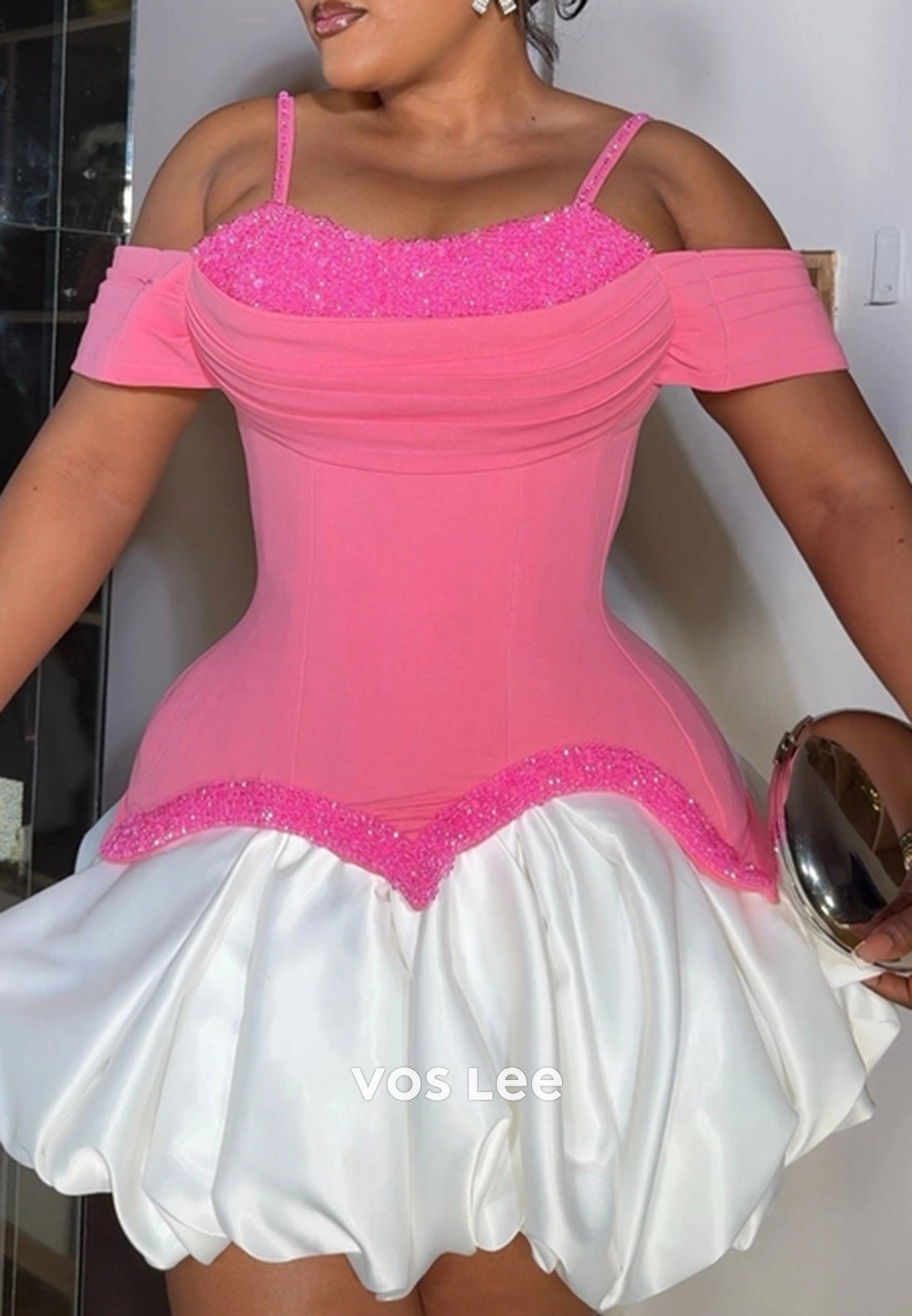 A-Line Spaghetti Straps Beaded Embellished Homecoming Dresses