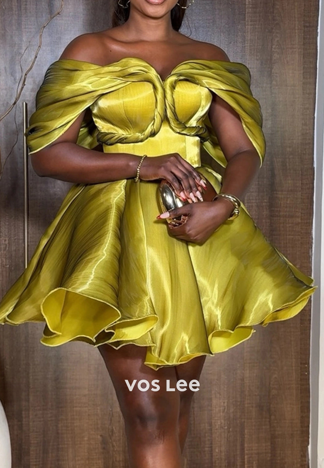 A-Line Off the Shoulder Pleated Short Homecoming Dresses