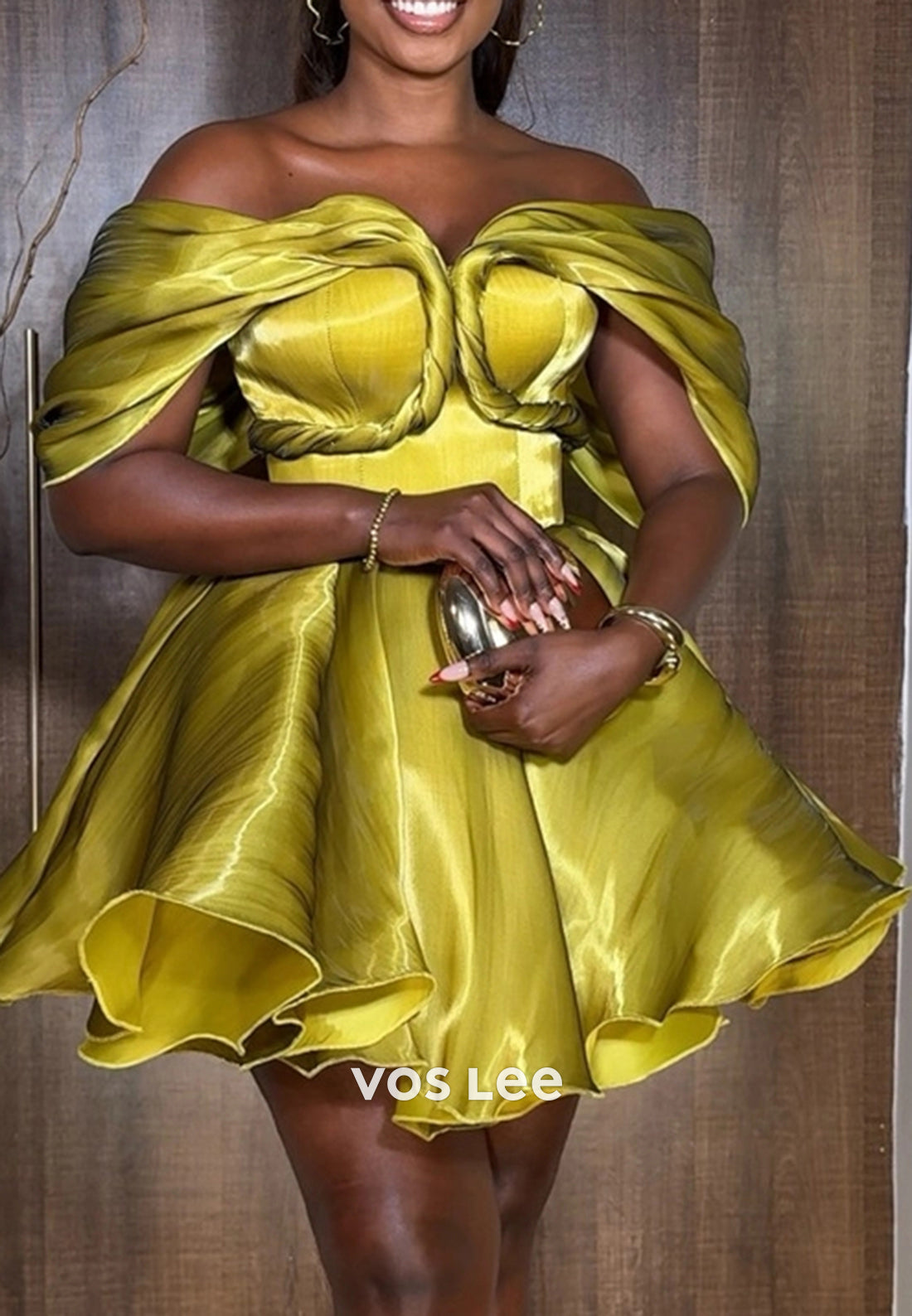 A-Line Off the Shoulder Pleated Short Homecoming Dresses