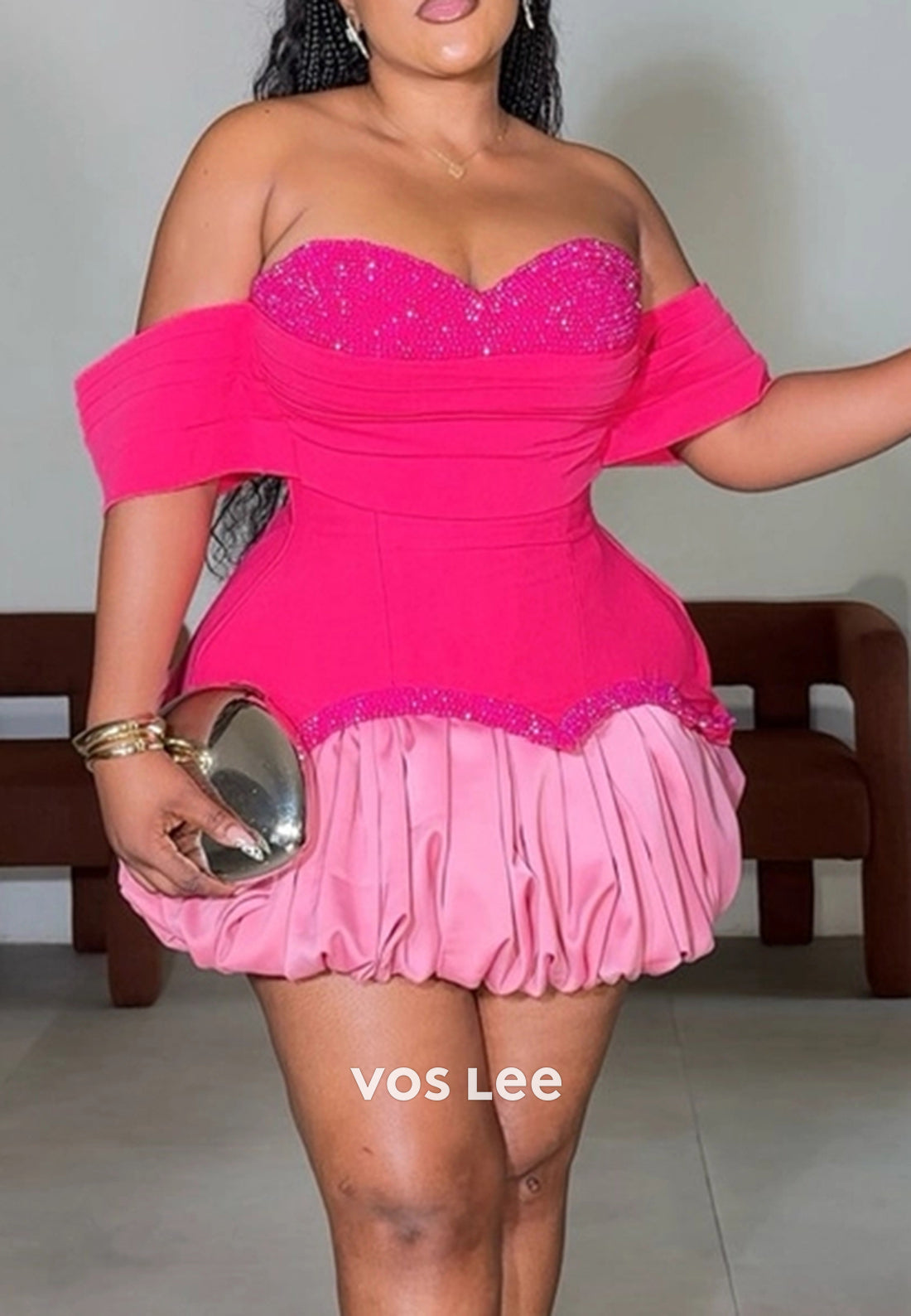 A-Line Off the Shoulder Beaded Embellished Homecoming Dresses