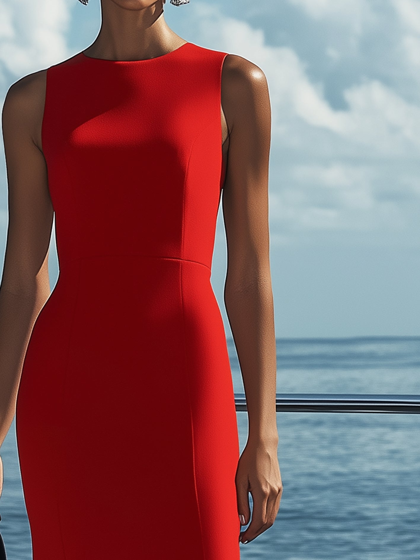 Stylish Elegant Sleeveless Red Dress