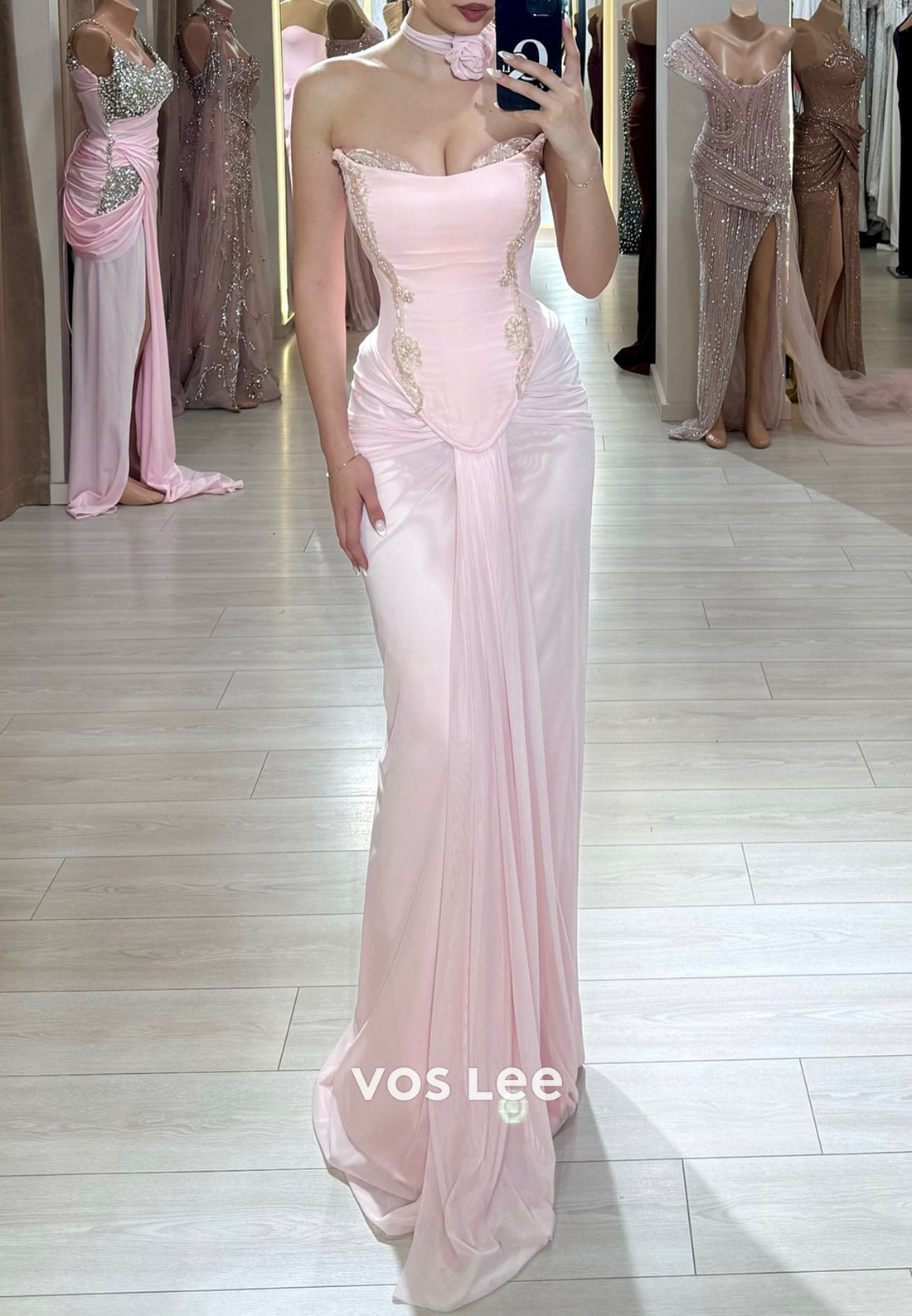 Sexy & Hot Strapless Scoop Beaded Pleated Floor-Length Mermaid Evening Dresses