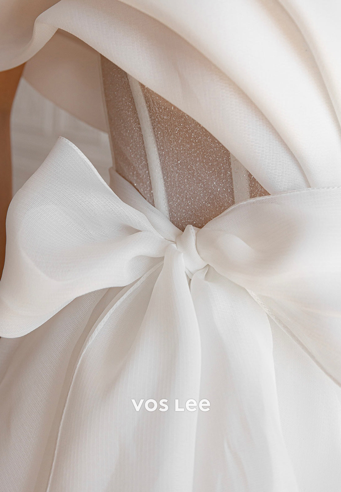 Mini & Short A-Line Off the Shoulder Bowknot Wedding Dresses with Detachable Long Sleeve