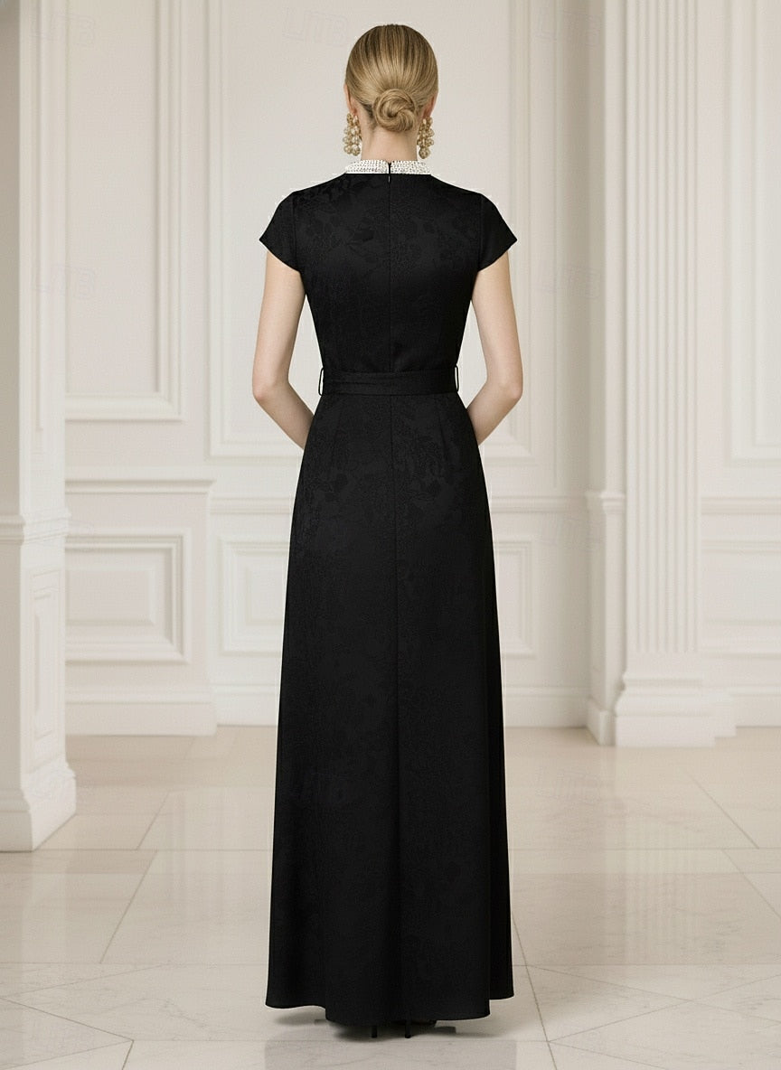 Light Blue Cap Sleeve Mother of the Bride Dress | Elegant A-Line Floor-Length Gown