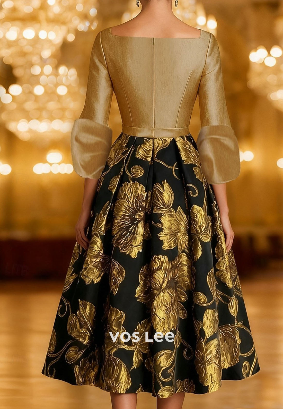 A-Line Tea Length Cocktail Dress Mother of the Bride Dress