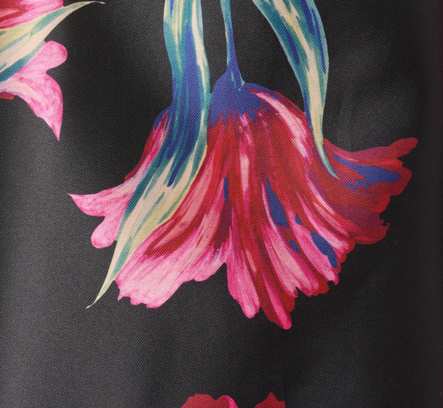 Plus Size Floral Print Mikado High Low Gown In Black Multi