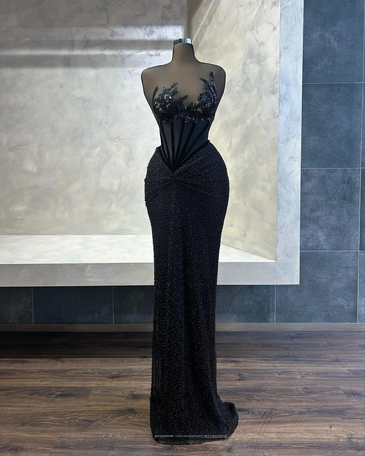 Sexy Plunging Illusion V-Neck Beaded Lace Appliques Long Prom Party Dr VOS LEE Sexy Plunging Illusion V-Neck Beaded Lace Appliques Long Prom Party Dr VOS LEE