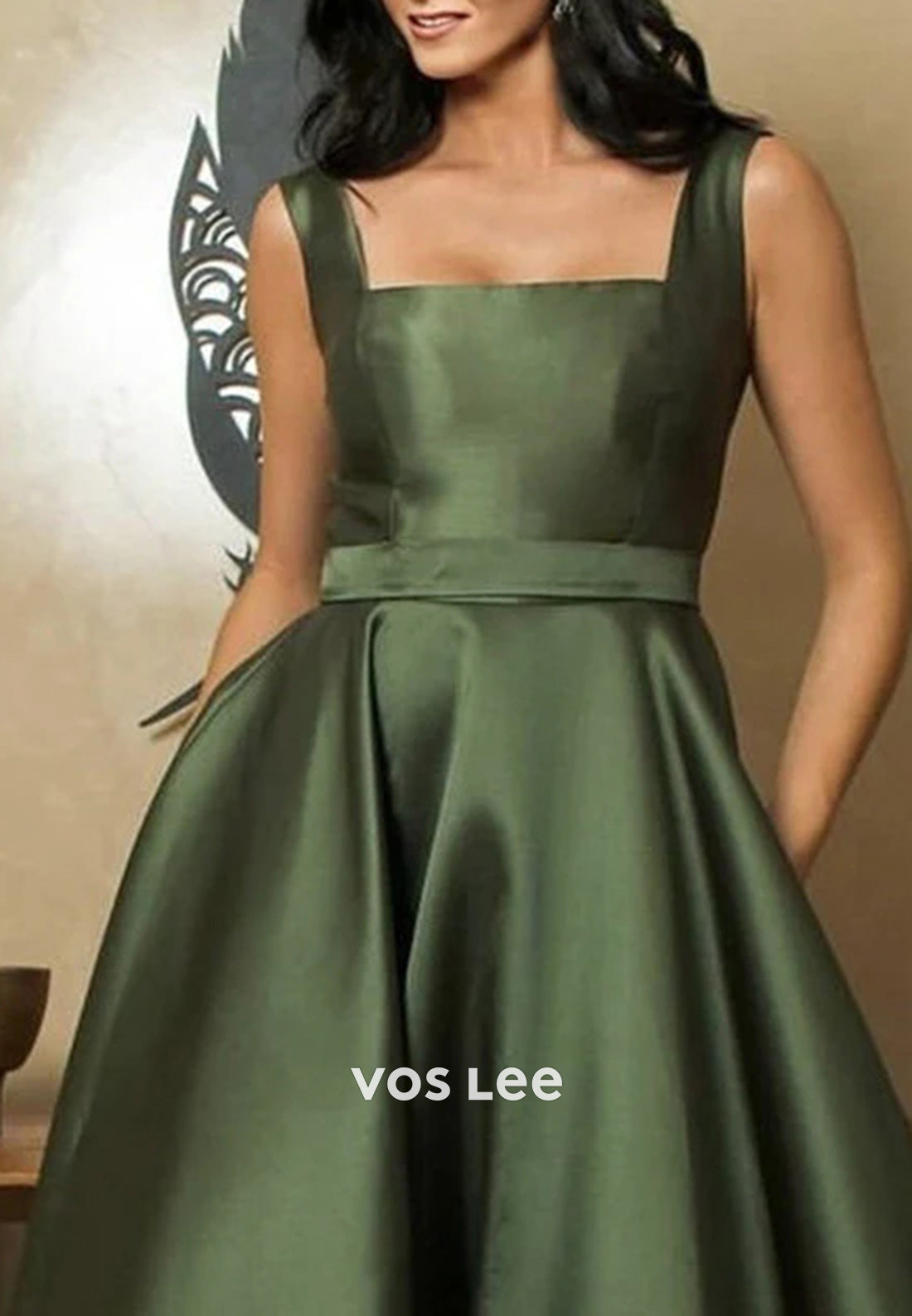Gorgeous & Charming A-Line Square Pleated Evening Dresses with Court Train