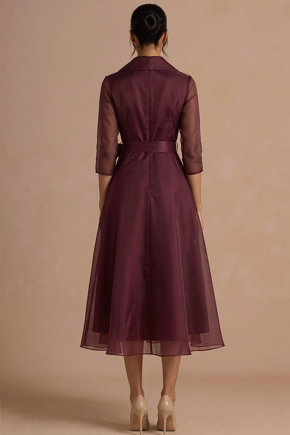 V-Neck Midi Dress | Vintage Style A-Line Cocktail Dress