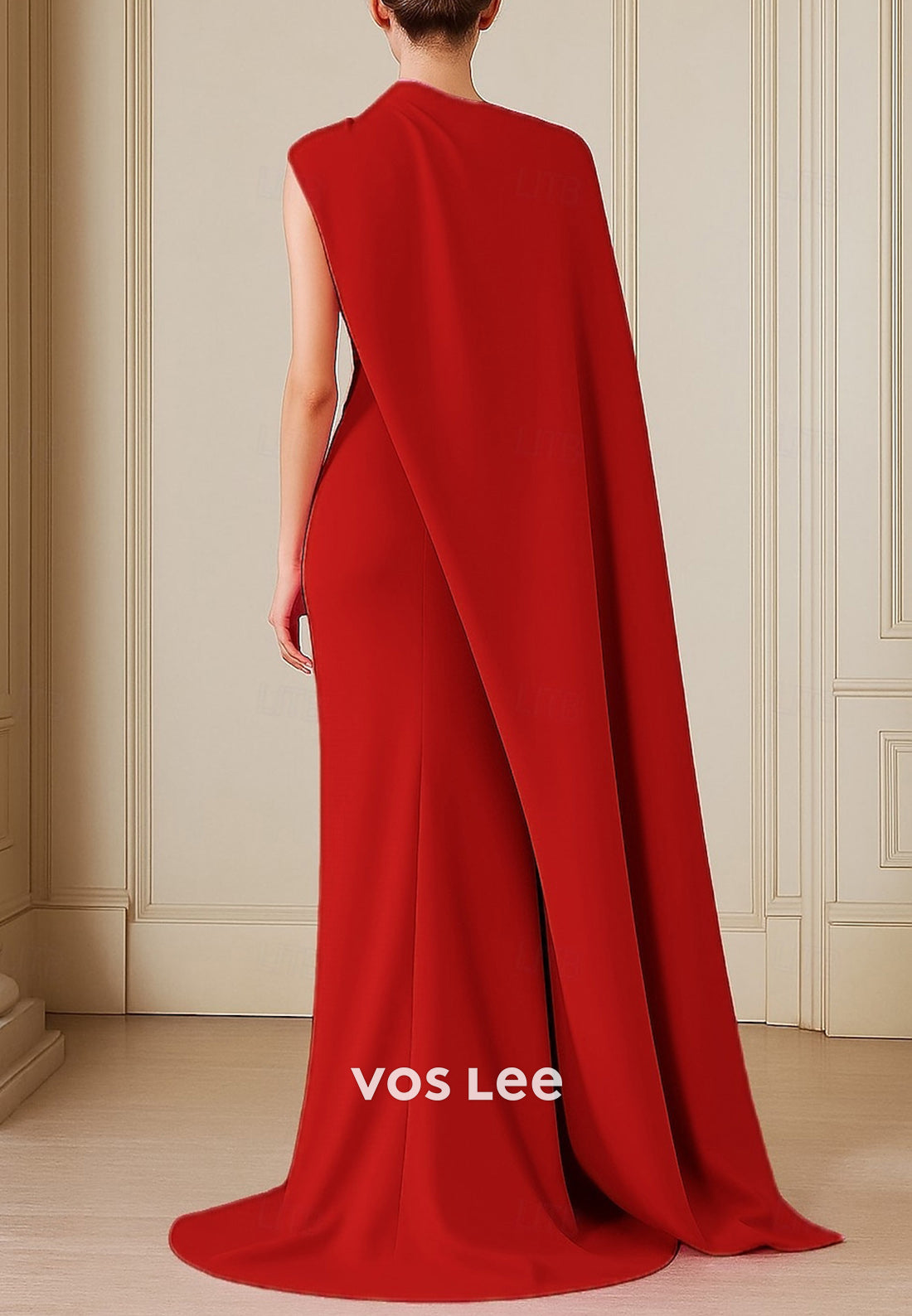 Asymmetrical Neck Sleeveless Floor-Length Ruched Mermaid Evening Dresses
