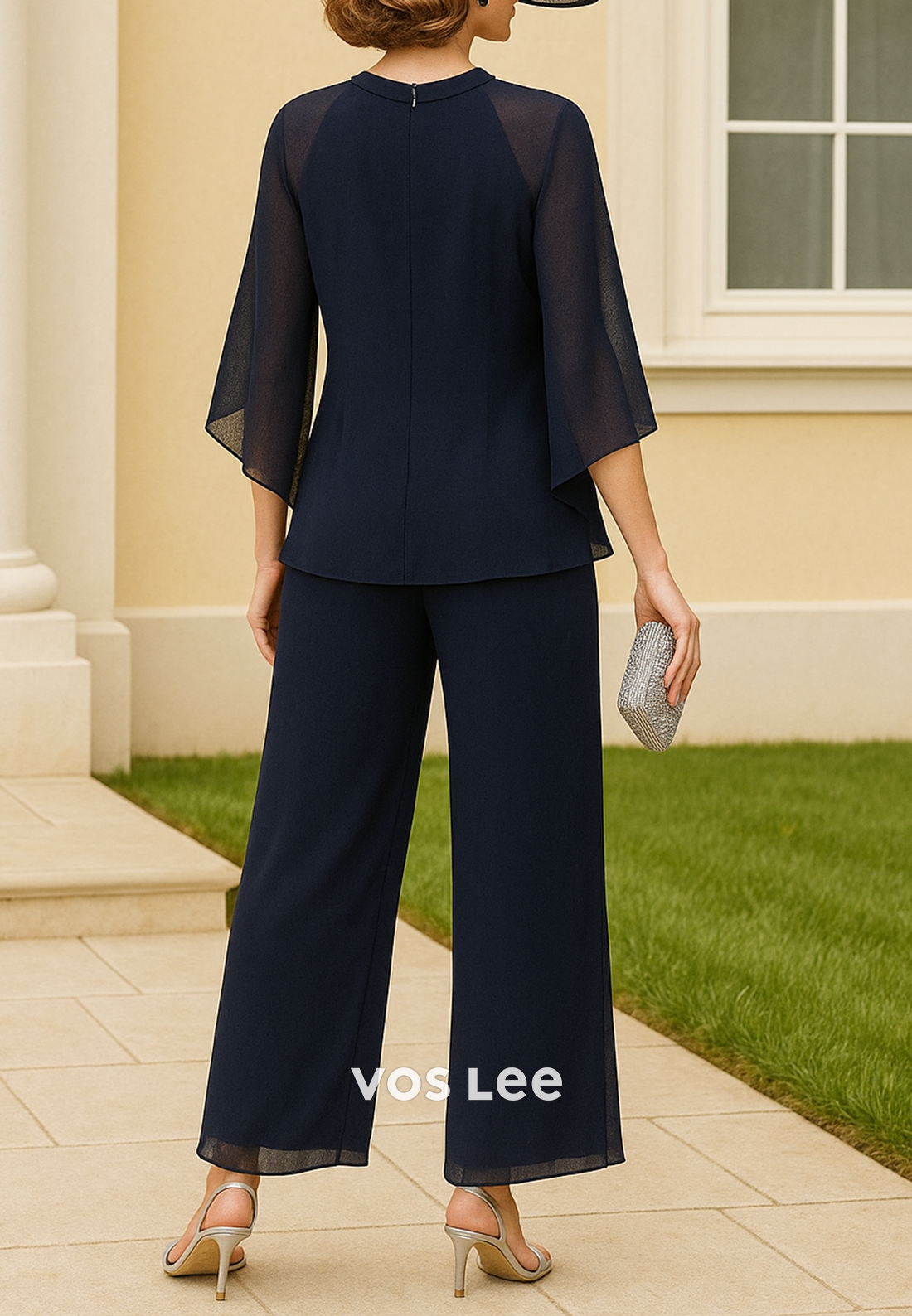 Gorgeous & Charming 3/4 Sleeve Scoop Party Mother of Bride Pantsuit