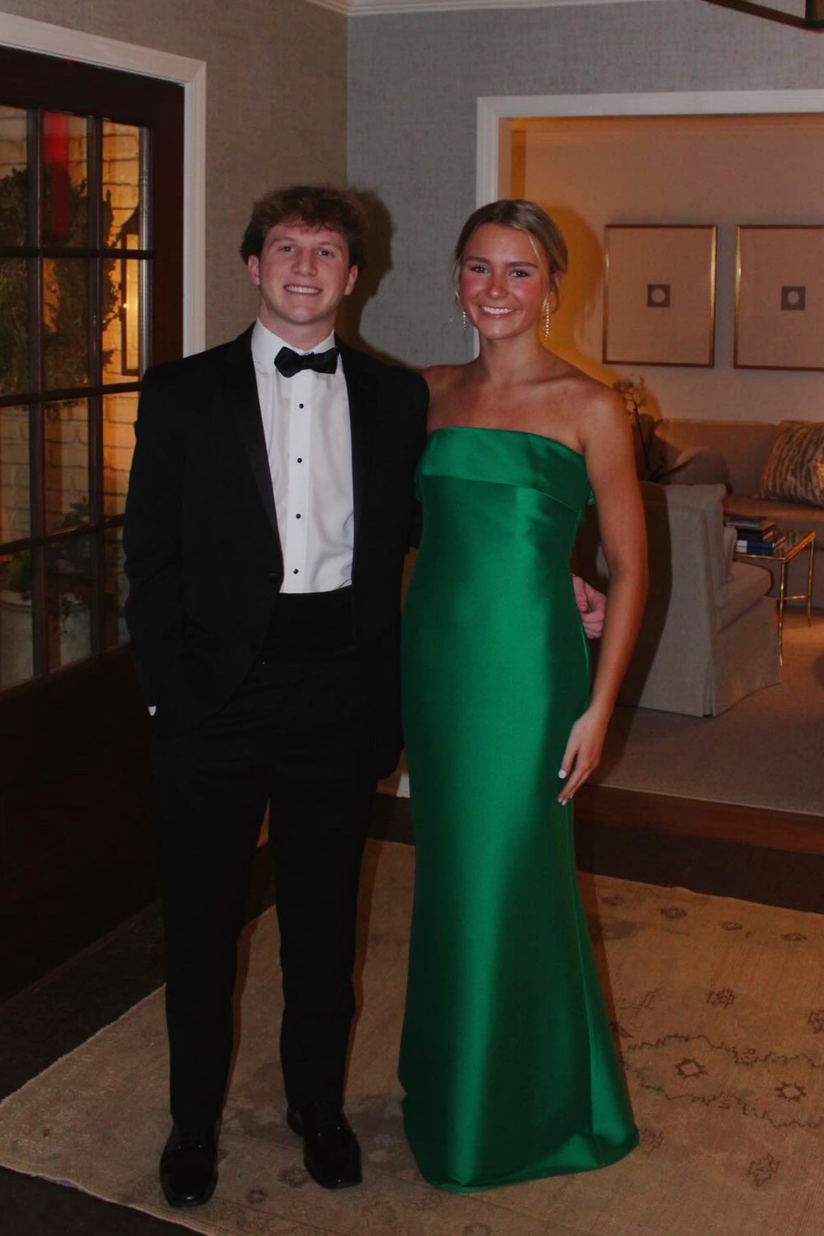 Green Strapless Satin Long Fitted Dress Formal Dress