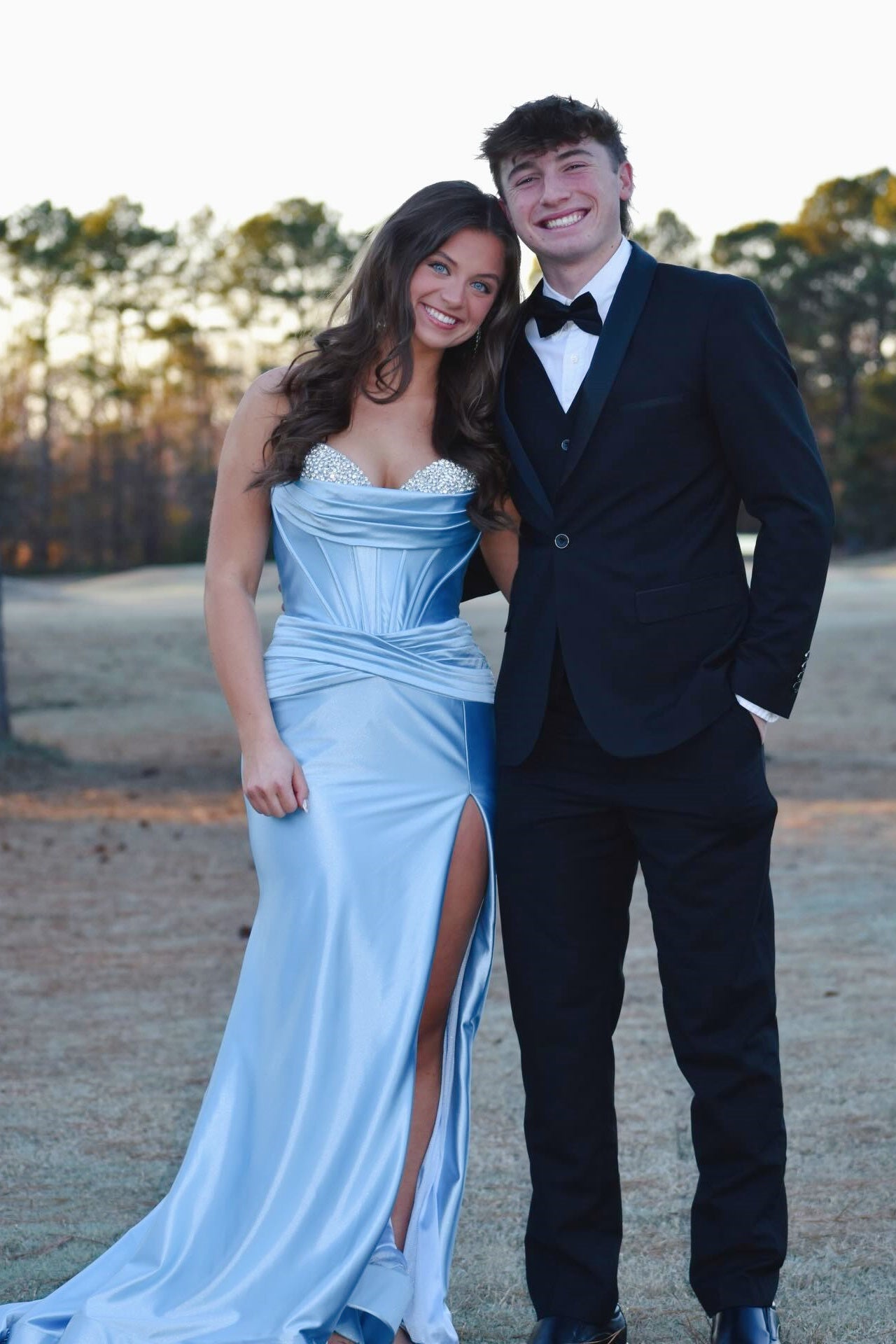 Light Blue Sweetheart Rhinestone Mermaid Dress Prom Dress