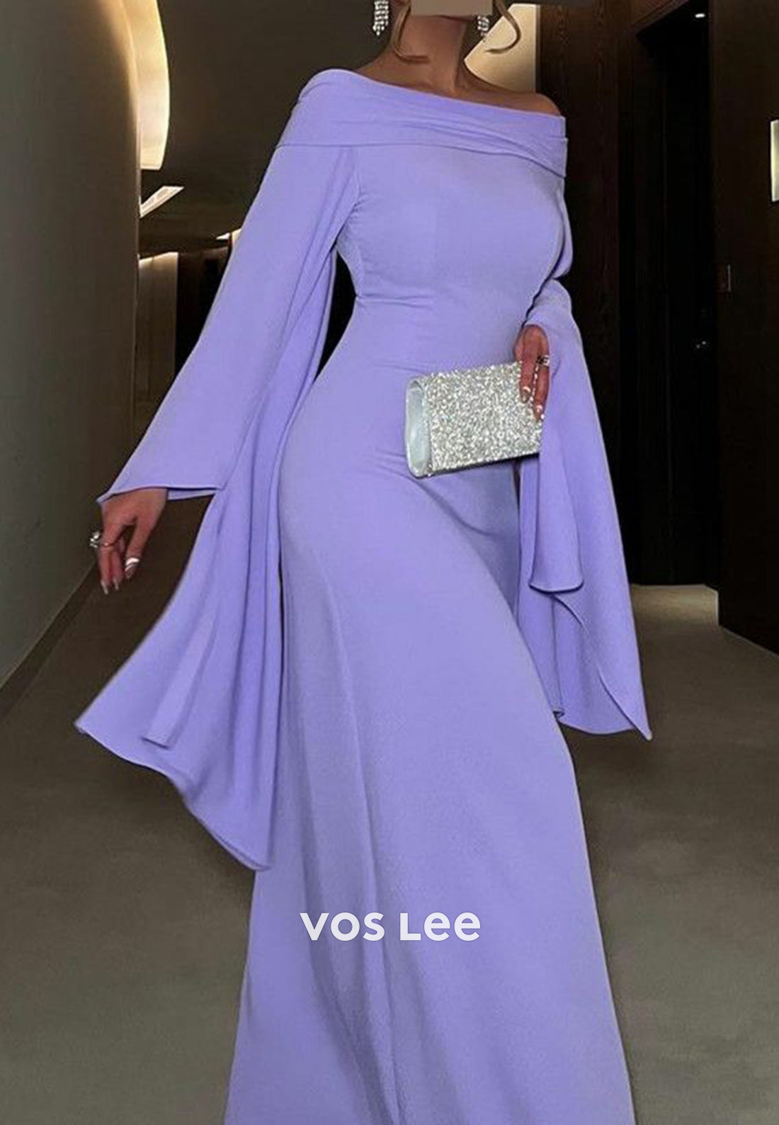 Elegant & Luxurious Long Sleeve Off the Shoulder Mermaid Evening Dresses with Train